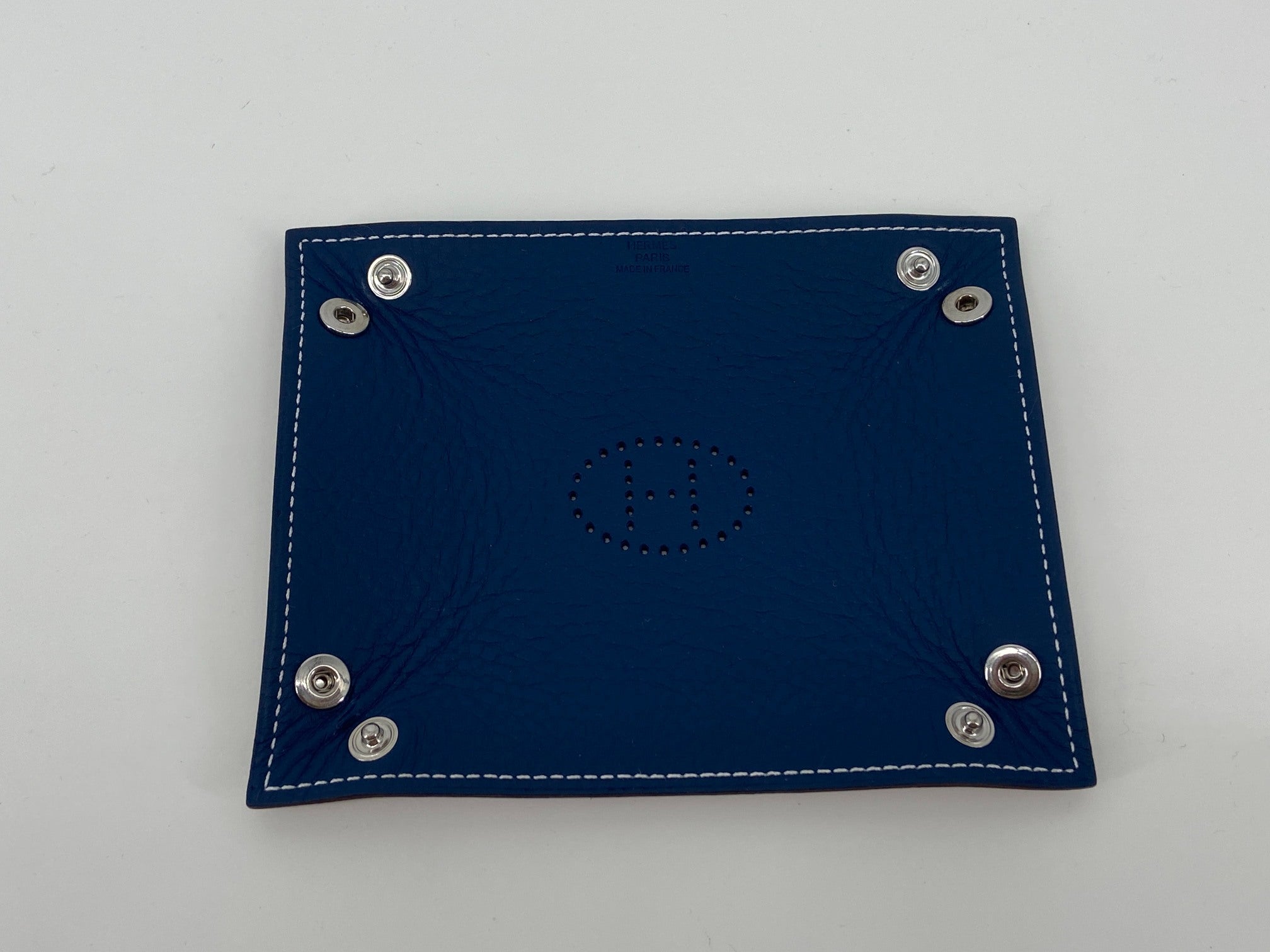 Hermès Mises et Relances Catchall Tray Blue / Brown leather incl. Box