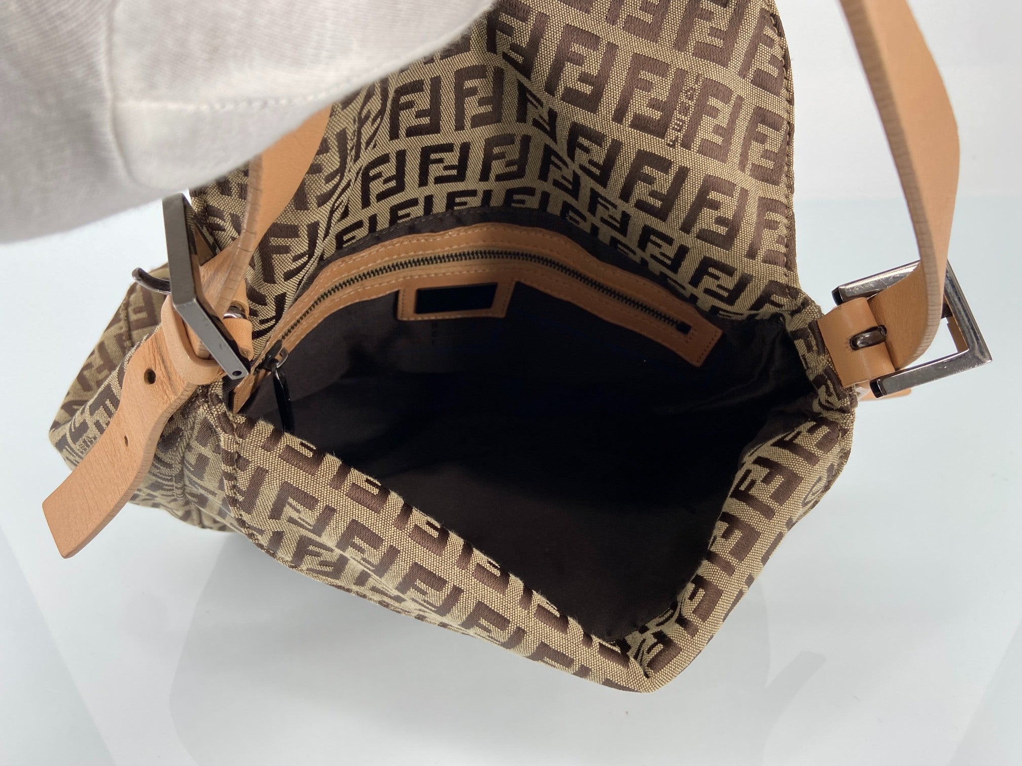 Fendi Mamma Baguette Bag Beige Zucchino Monogram