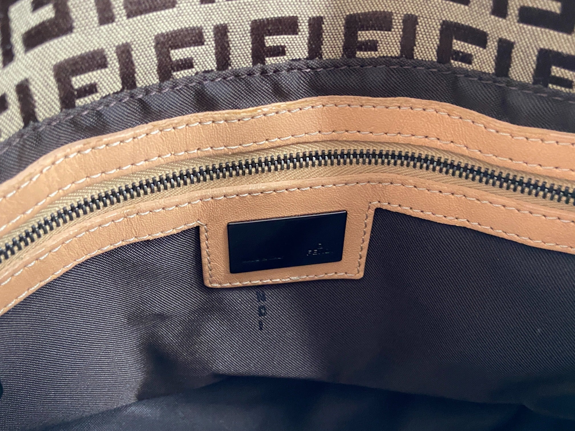 Fendi Mamma Baguette Bag Beige Zucchino Monogram