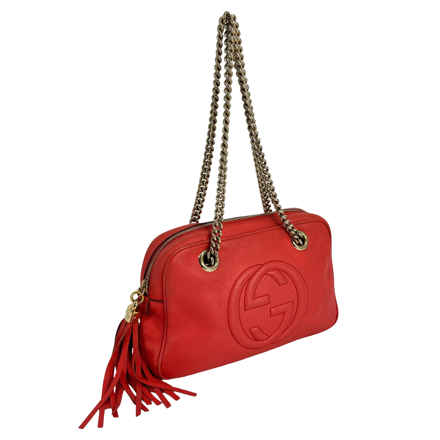 Gucci Soho Interlocking Chain Bag Red Leather