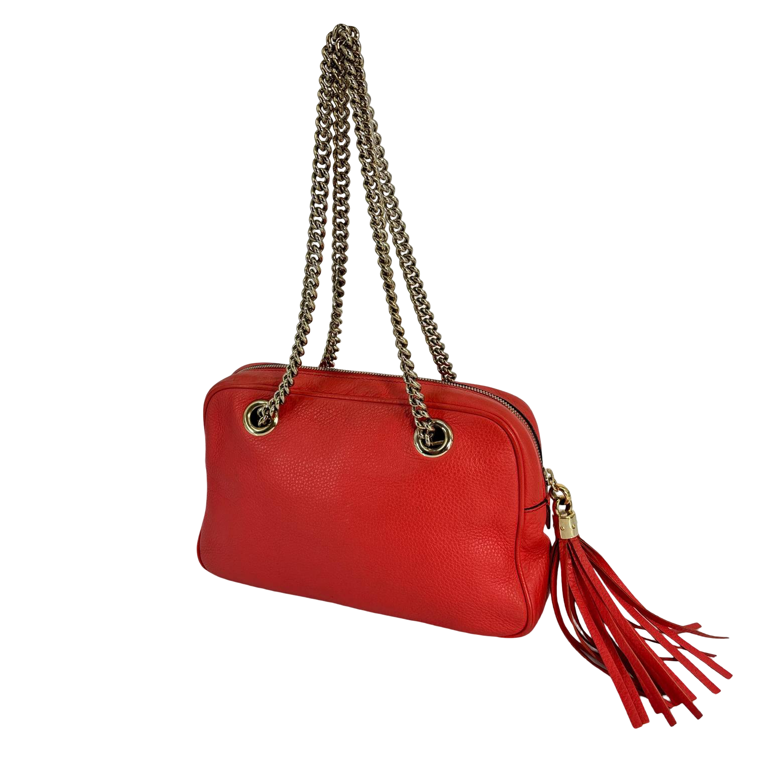 Gucci Soho Interlocking Chain Bag Red Leather