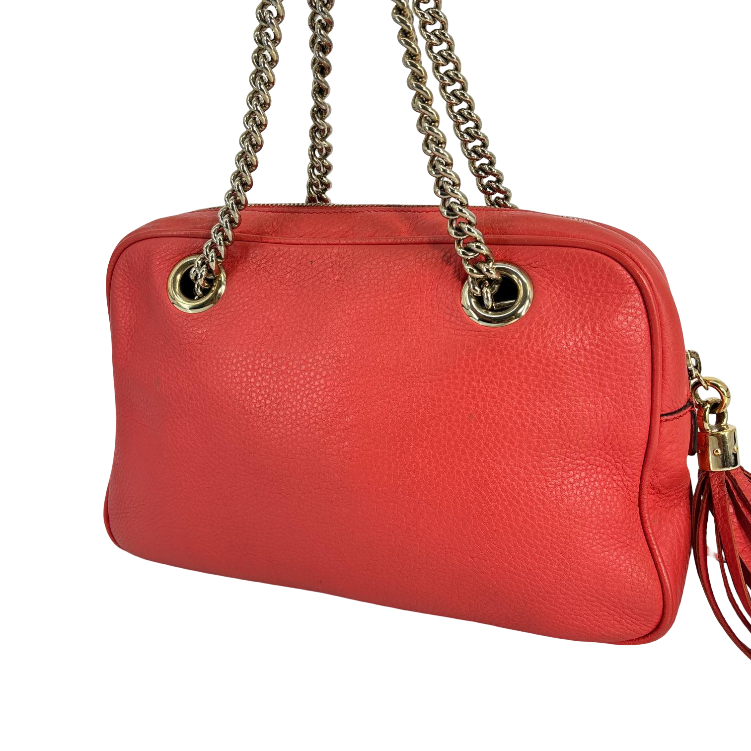 Gucci Soho Interlocking Chain Bag Red Leather