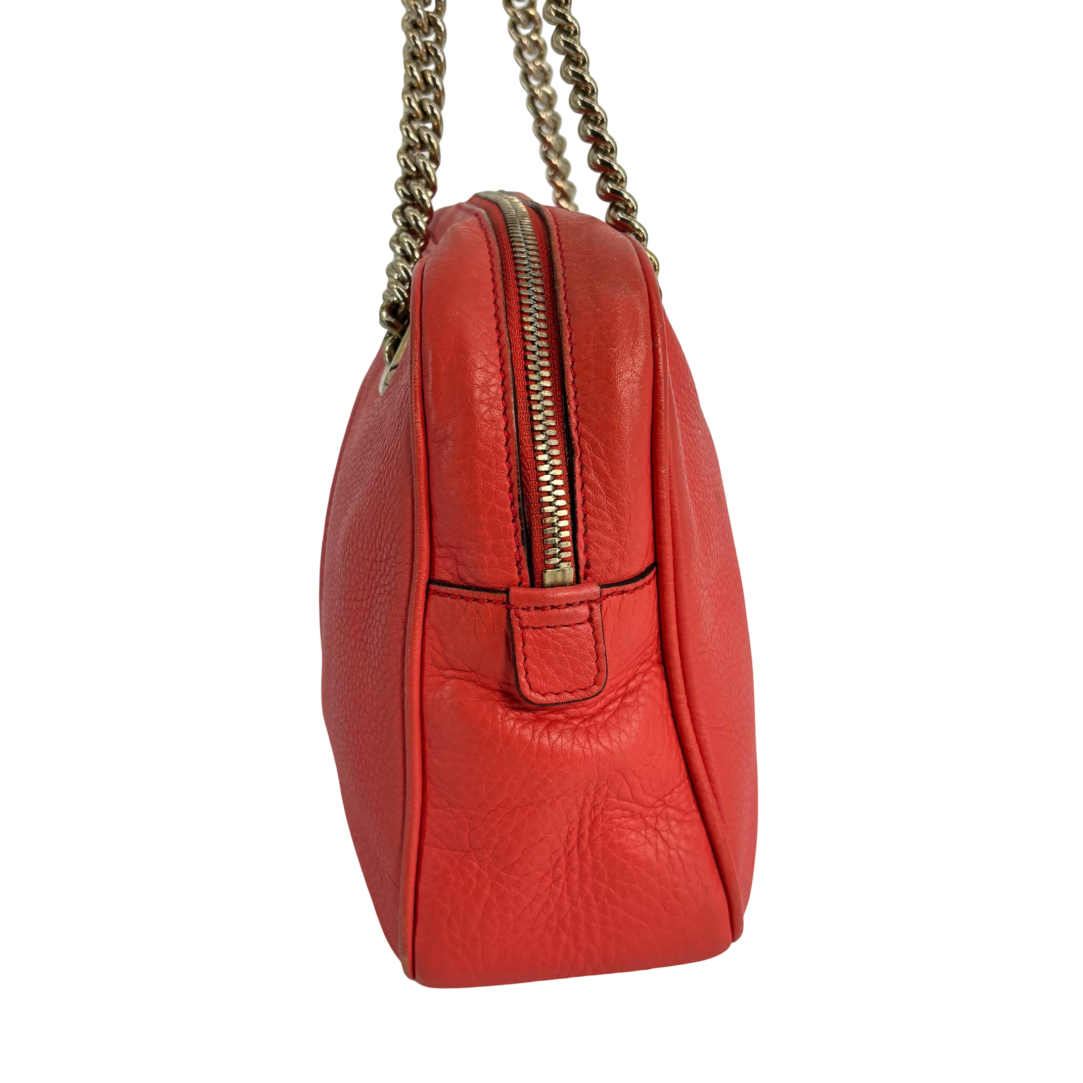 Gucci Soho Interlocking Chain Bag Red Leather