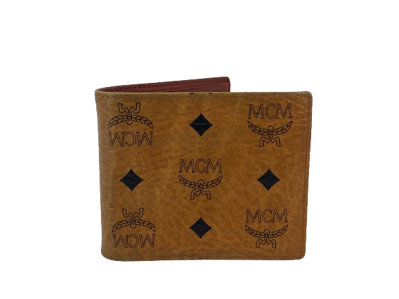 MCM Bifold Wallet Visetos Cognac Monogram