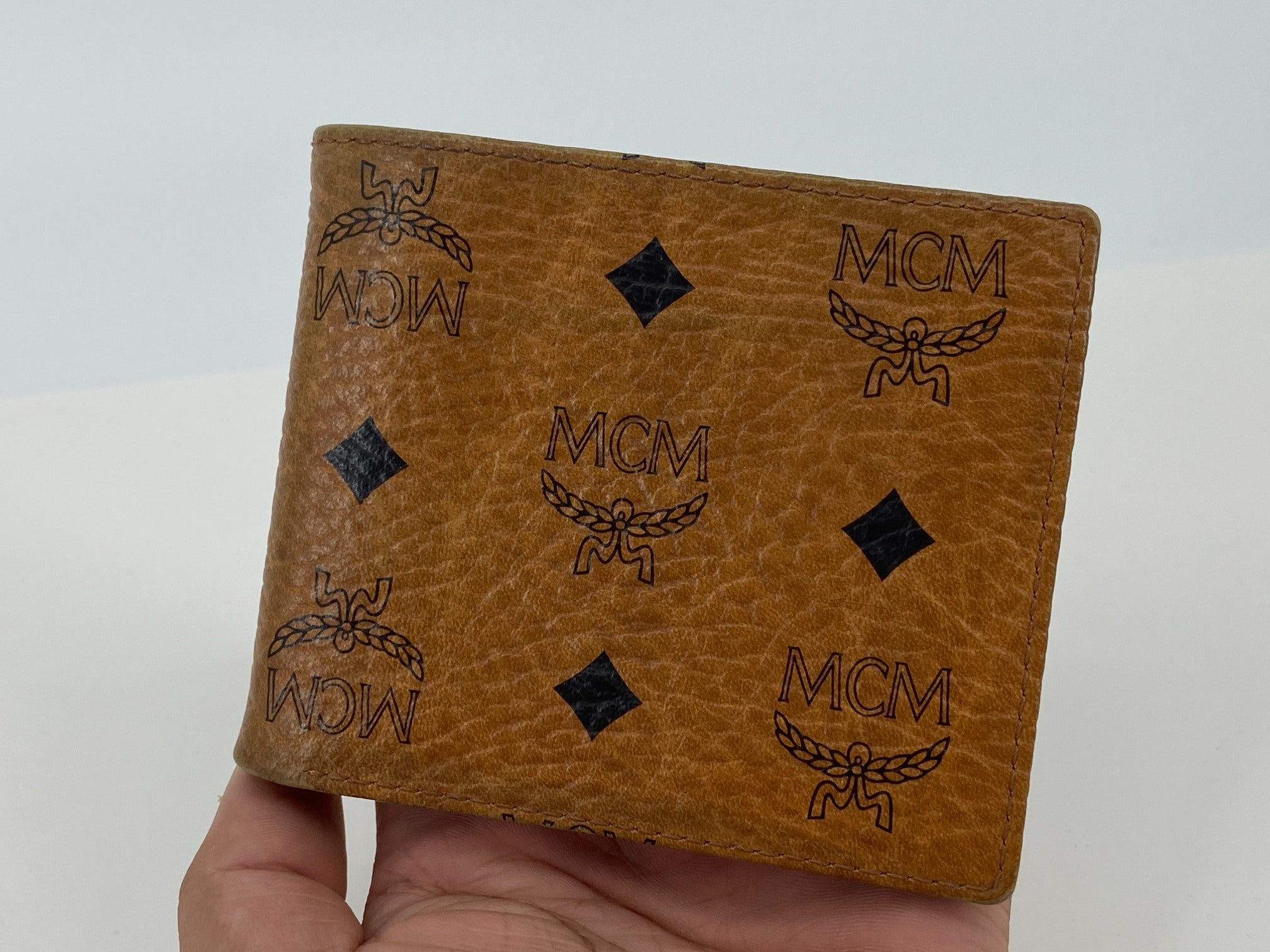 MCM Bifold Wallet Visetos Cognac Monogram
