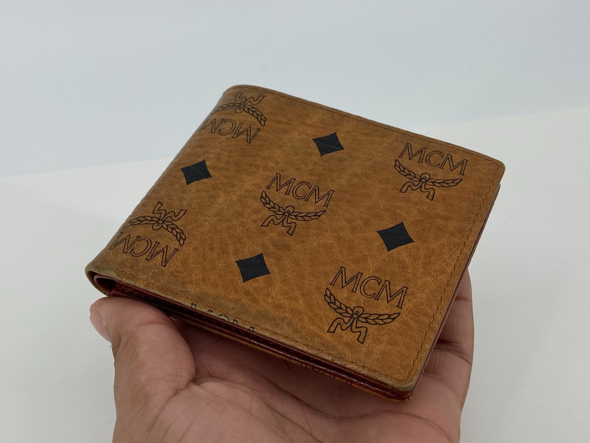 MCM Bifold Wallet Visetos Cognac Monogram