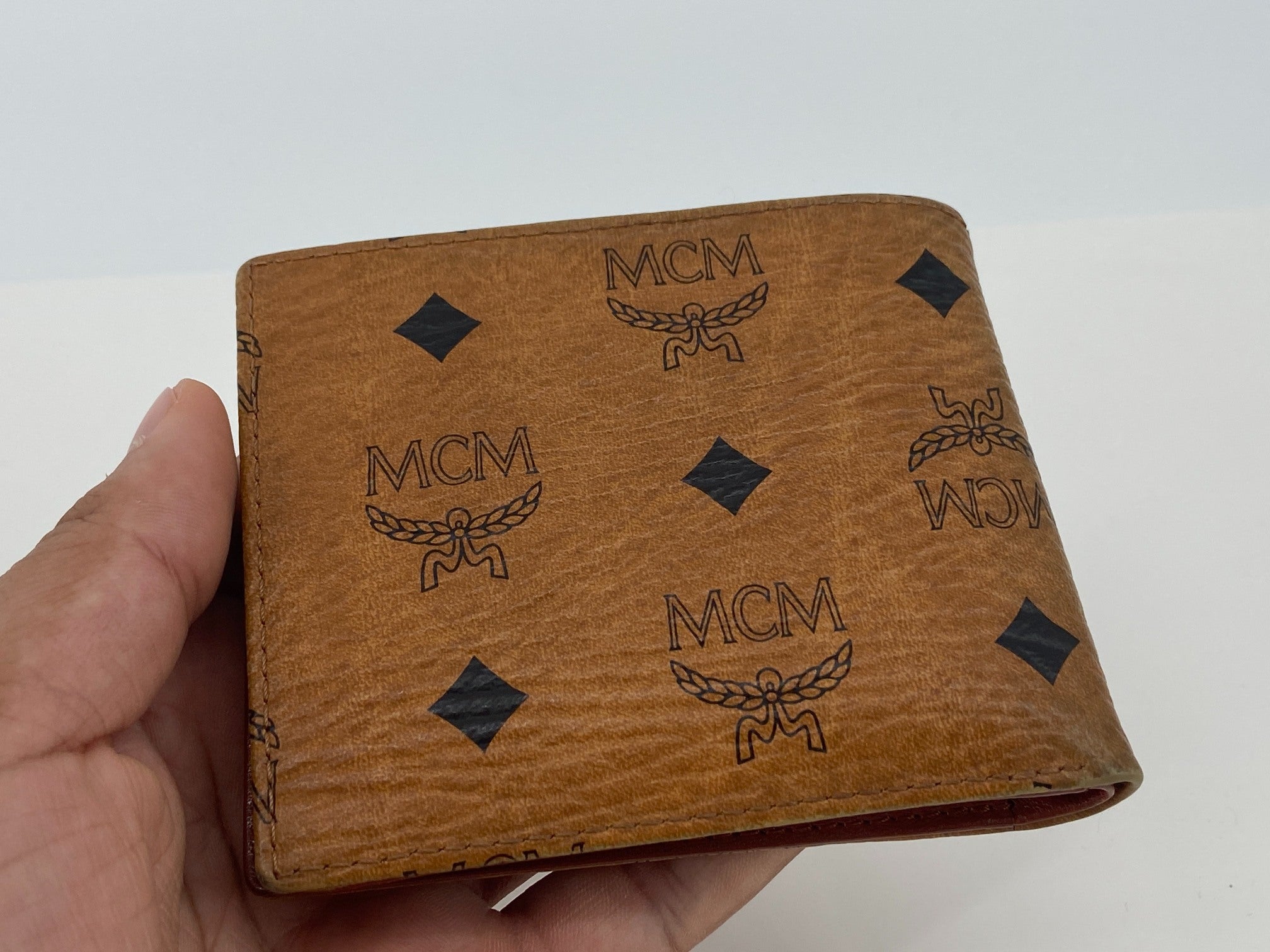 MCM Bifold Wallet Visetos Cognac Monogram