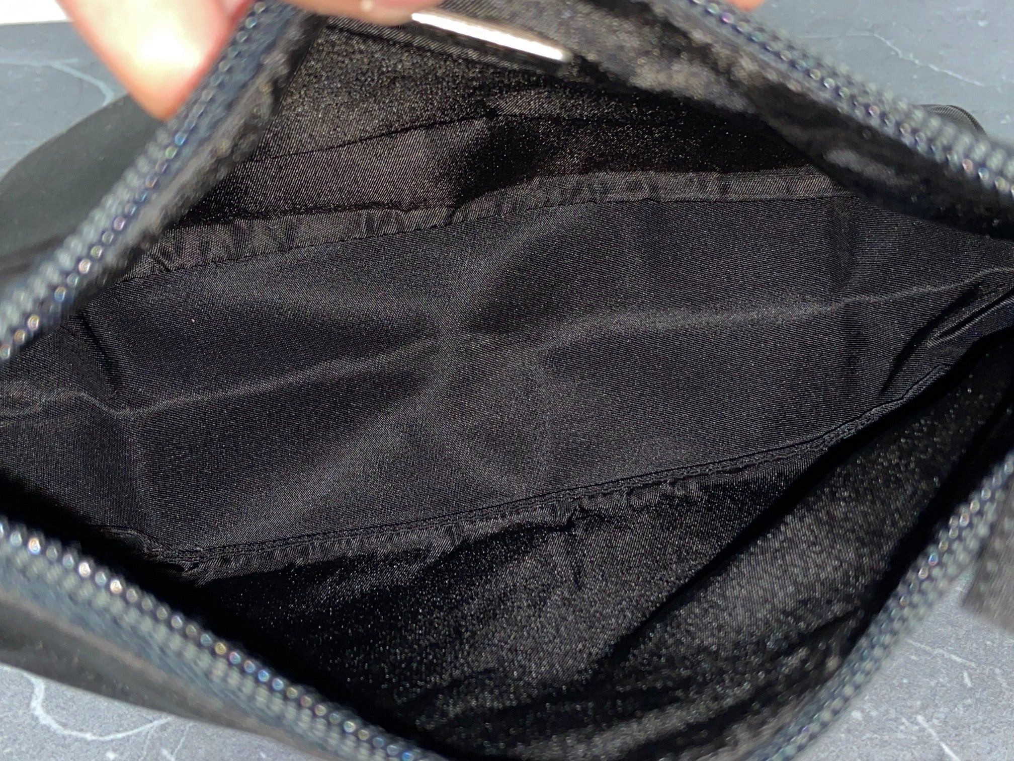 Prada Tessuto Hobo Mini Bag / Pochette Black