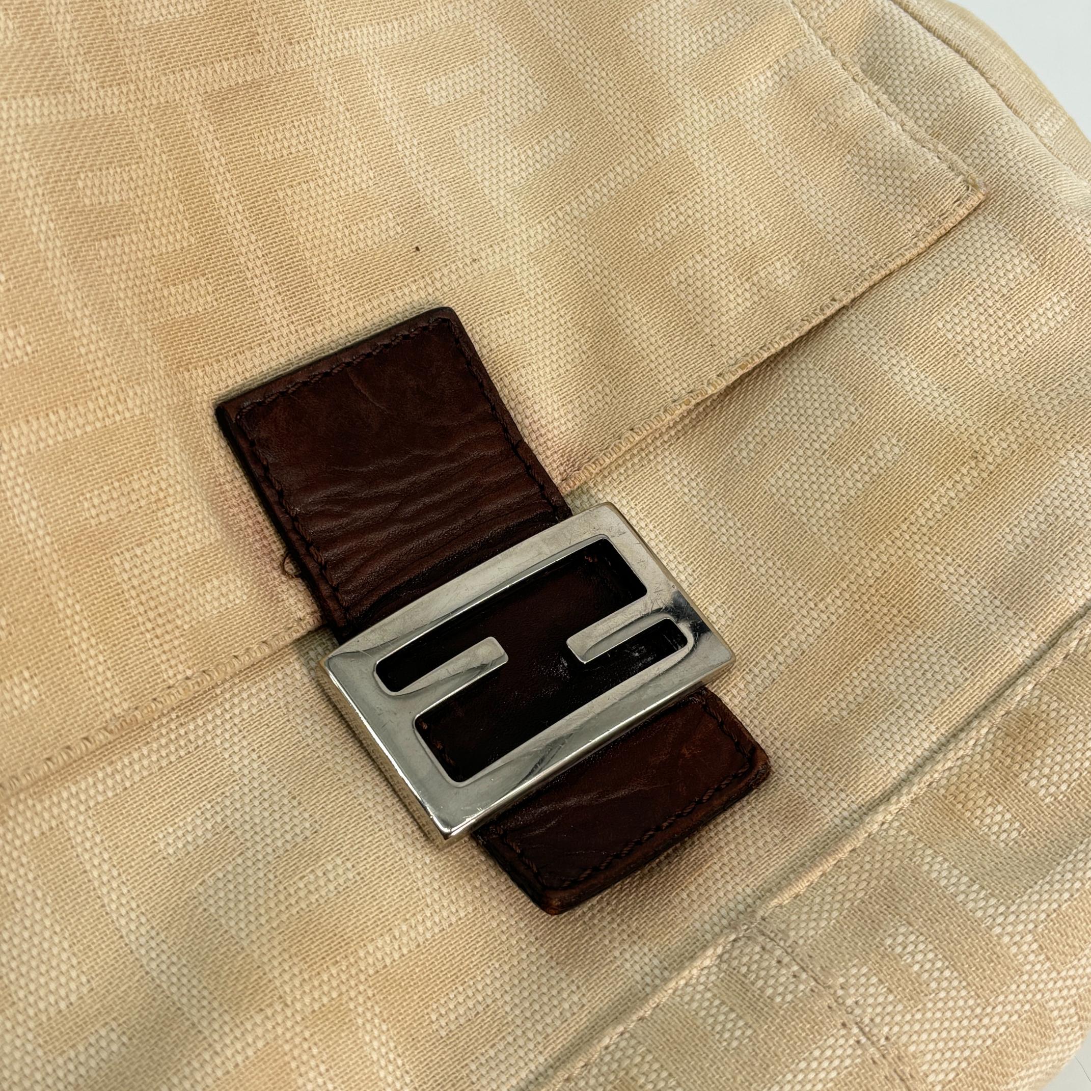 Fendi Mamma Baguette Bag Beige Zucca Monogram