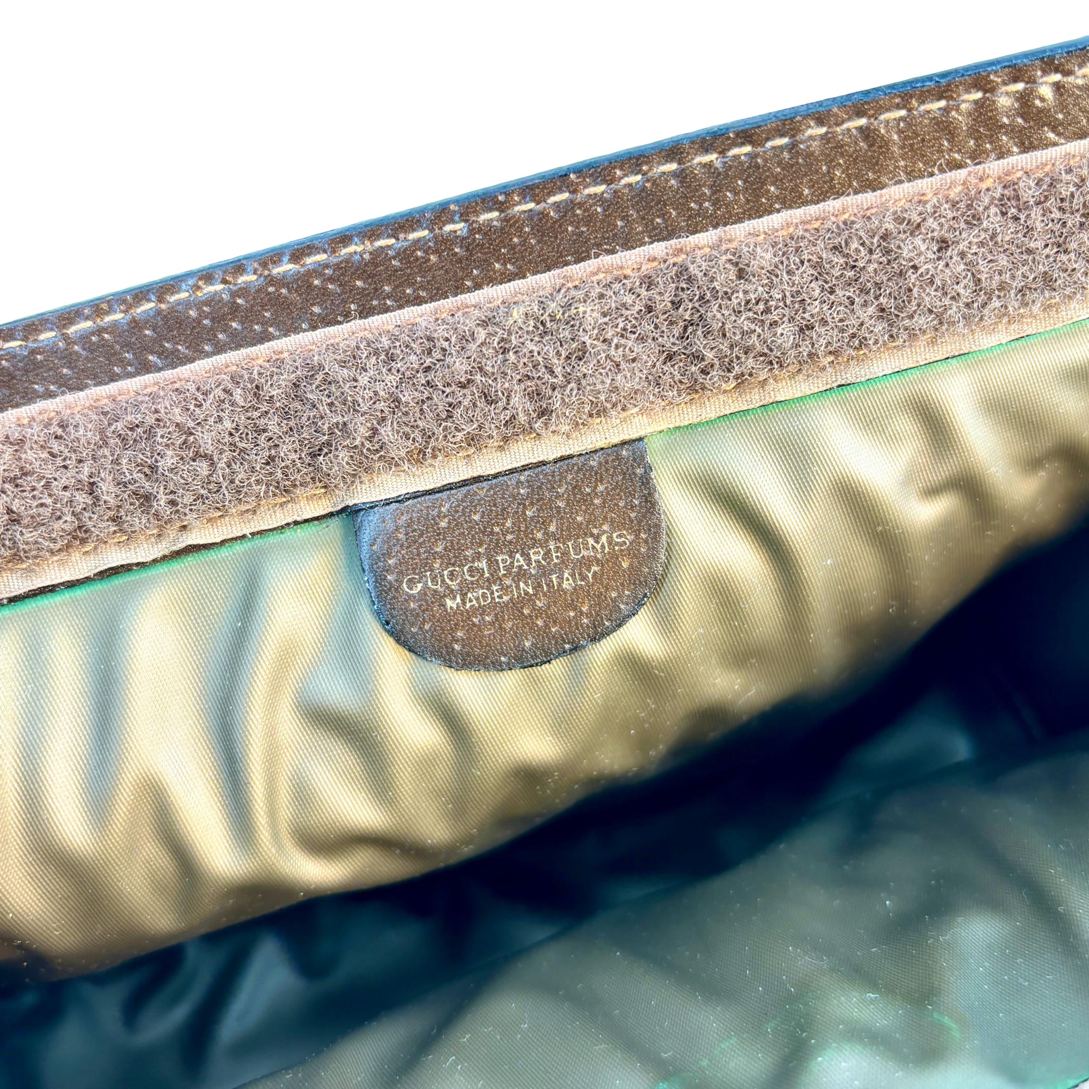 Gucci Parfums Toiletry Pouch / Clutch Beige GG Supreme Canvas