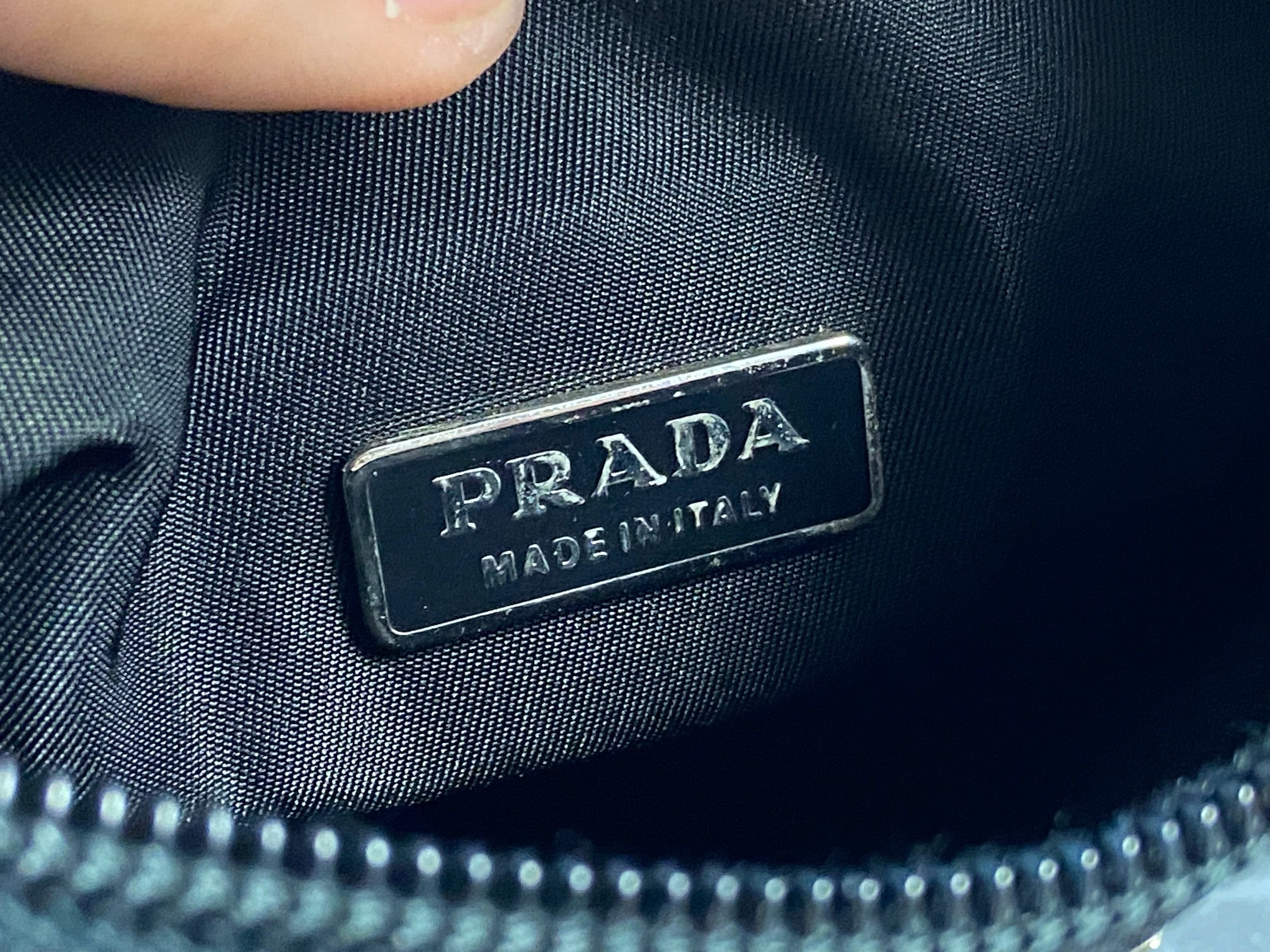 Prada Tessuto Hobo Mini Bag / Pochette Black