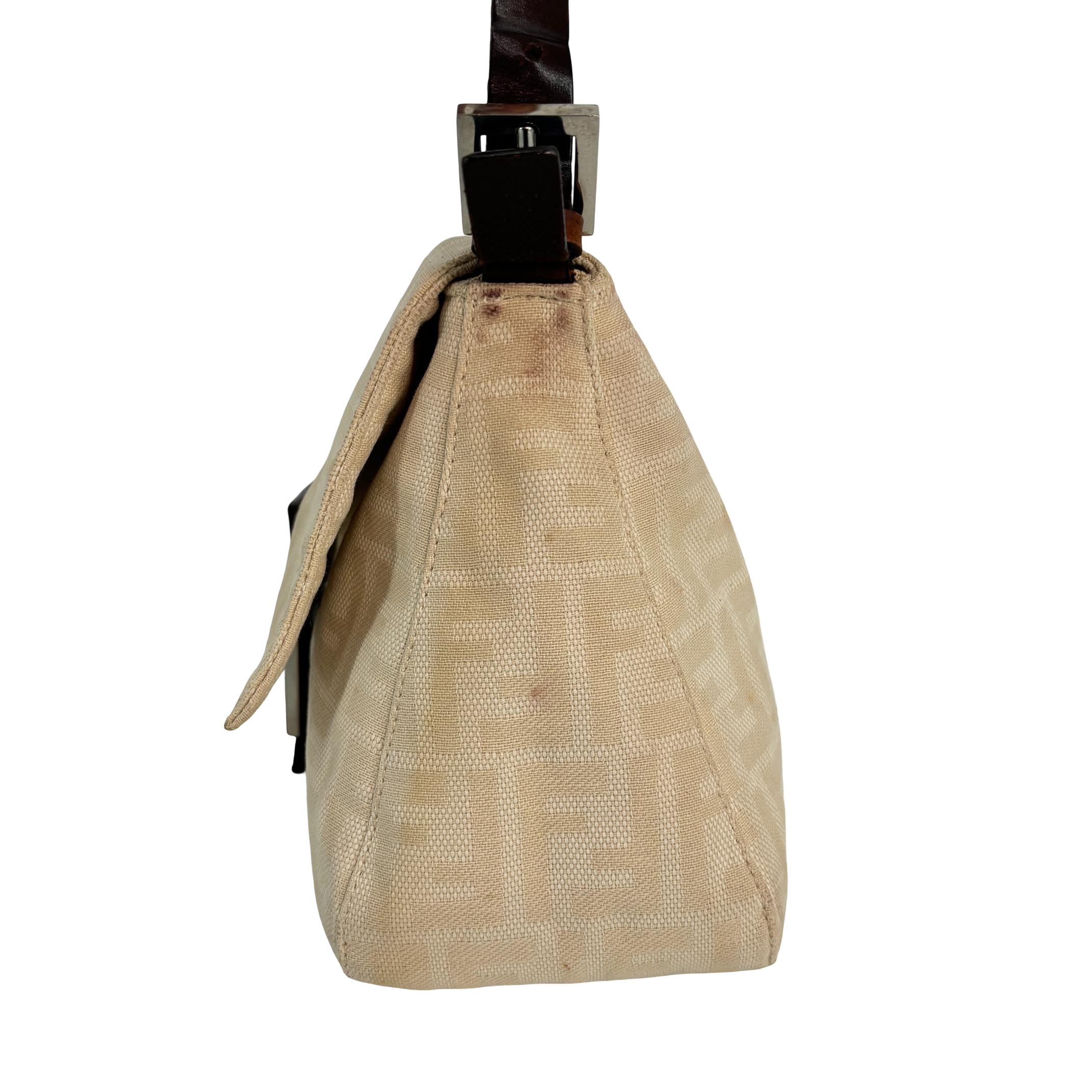 Fendi Mamma Baguette Bag Beige Zucca Monogram