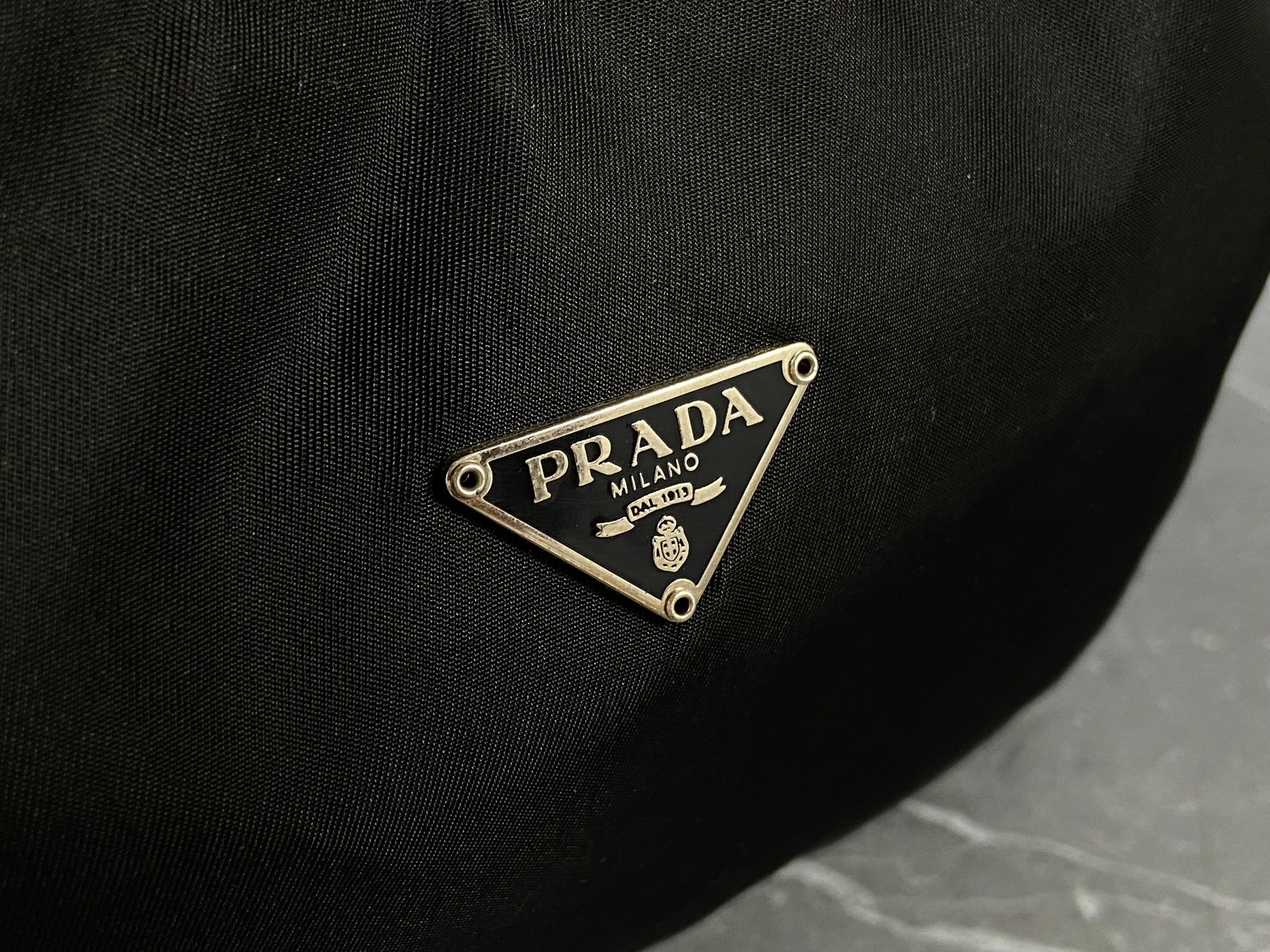 Prada Tessuto Hobo Mini Bag / Pochette Black