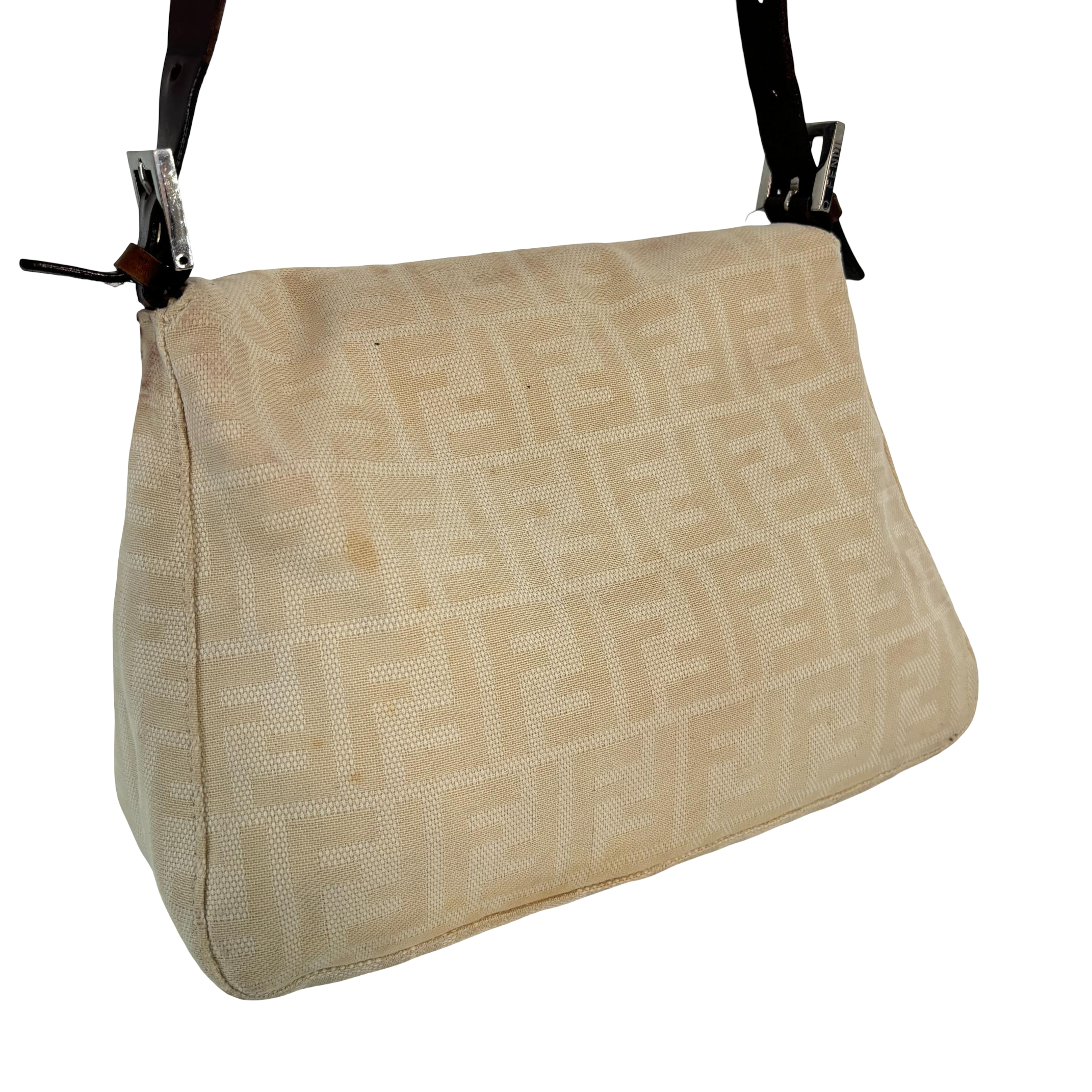 Fendi Mamma Baguette Bag Beige Zucca Monogram