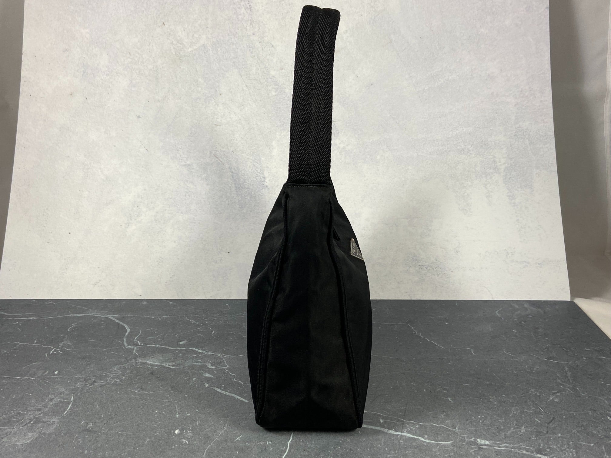 Prada Tessuto Hobo Mini Bag / Pochette Black