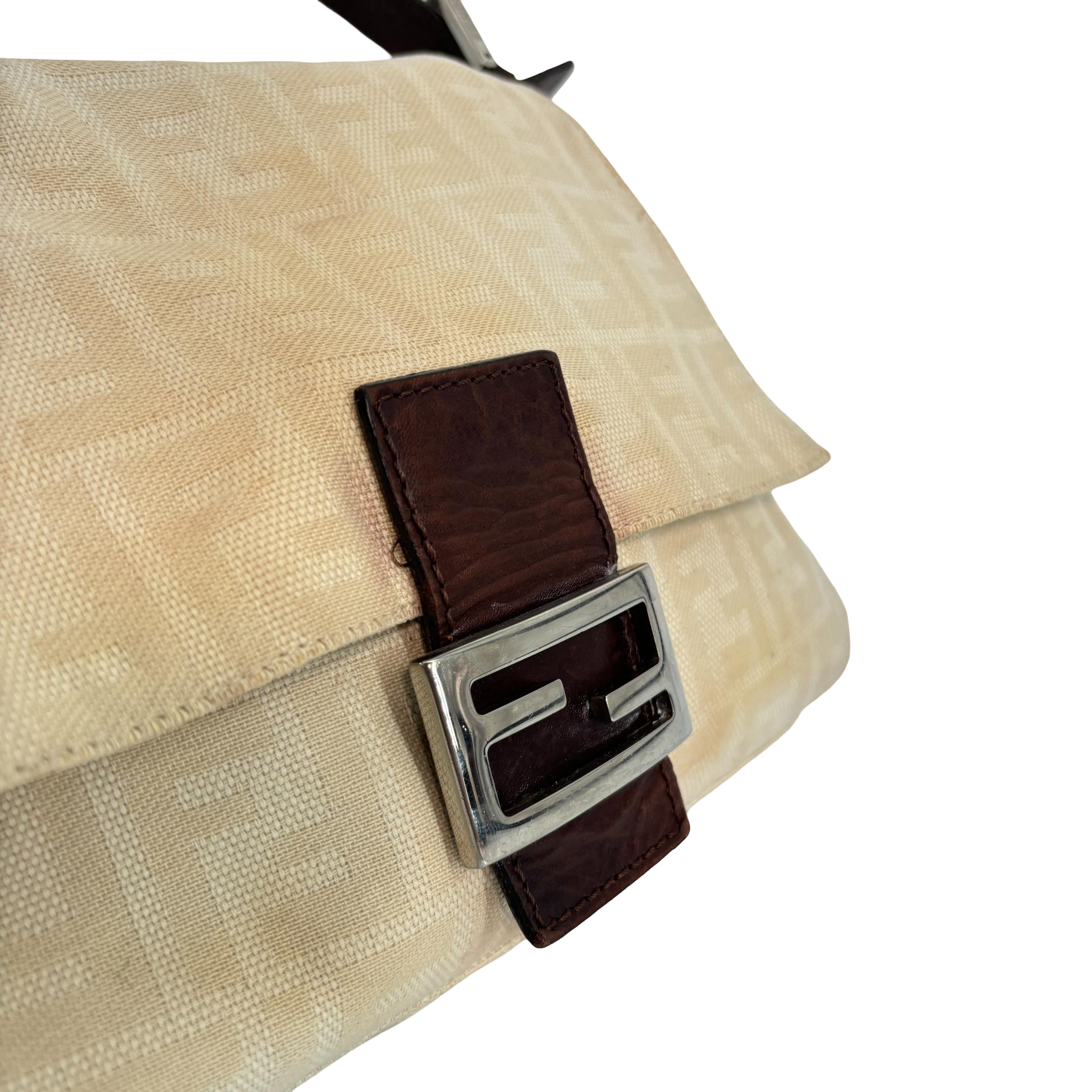 Fendi Mamma Baguette Bag Beige Zucca Monogram