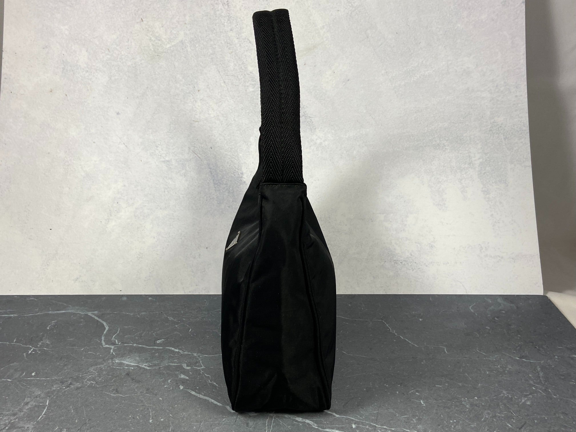 Prada Tessuto Hobo Mini Bag / Pochette Black