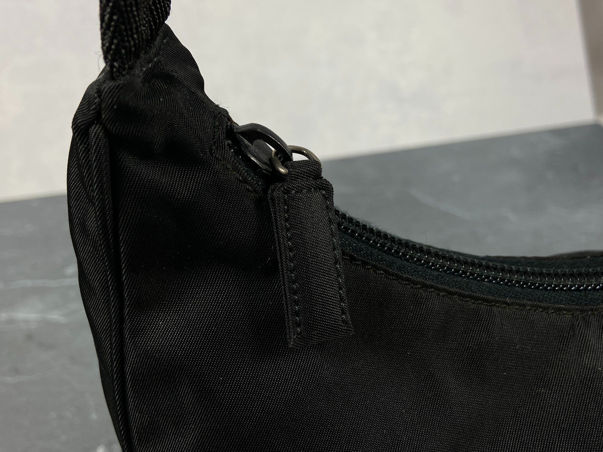 Prada Tessuto Hobo Mini Bag / Pochette Black