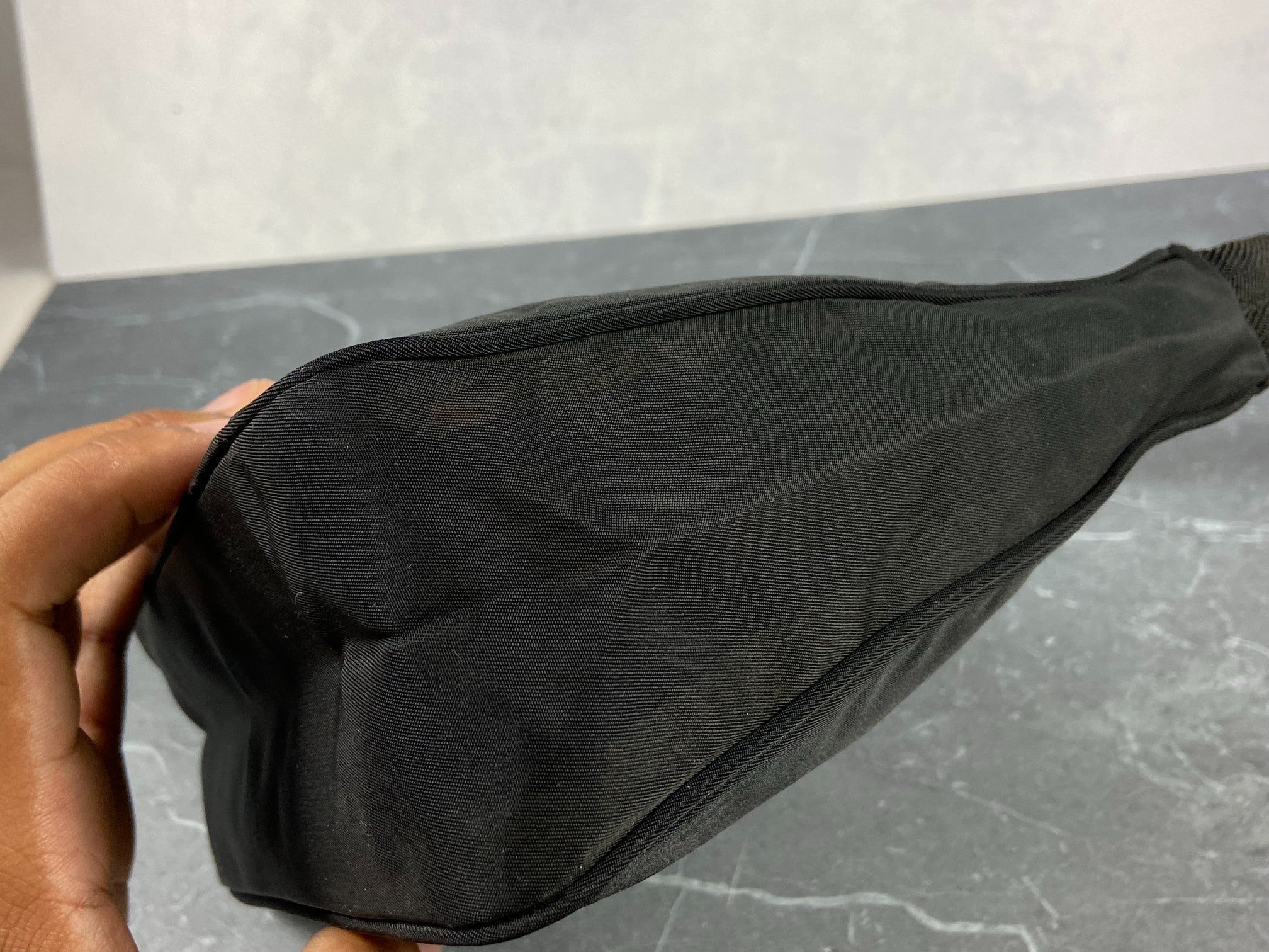 Prada Tessuto Hobo Mini Bag / Pochette Black