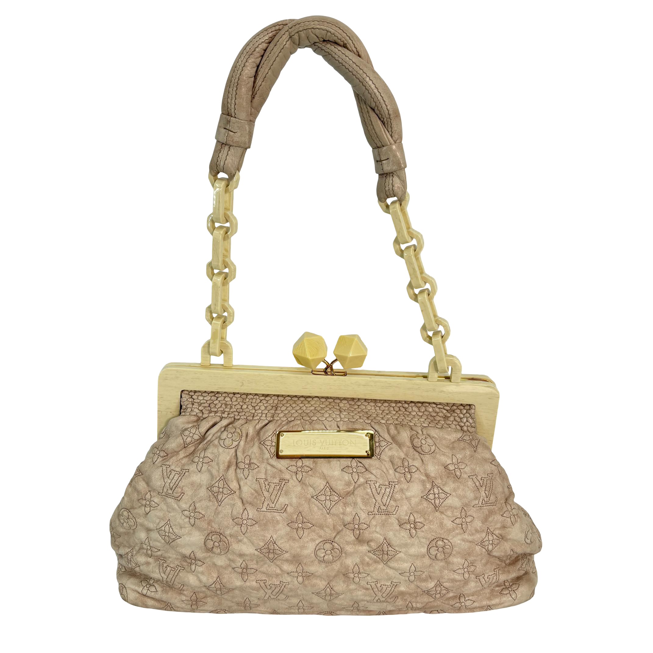 Louis Vuitton Olyme Nimbus Shoulder Bag Beige