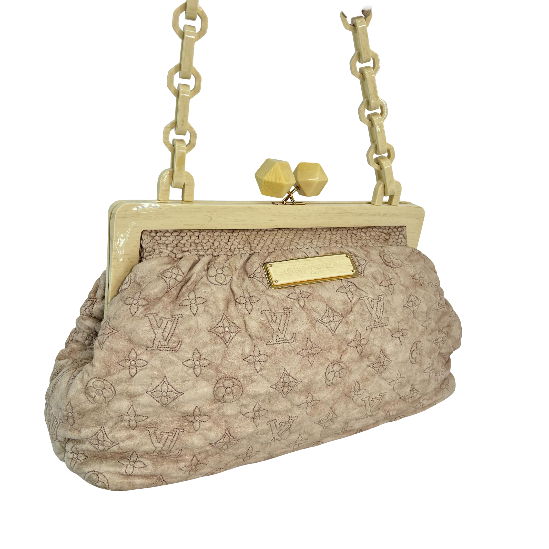 Louis Vuitton Olyme Nimbus Shoulder Bag Beige