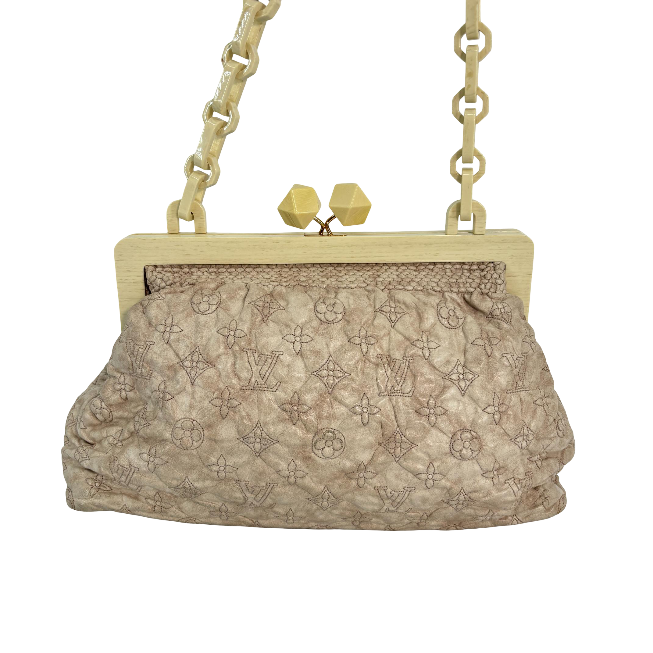 Louis Vuitton Olyme Nimbus Shoulder Bag Beige