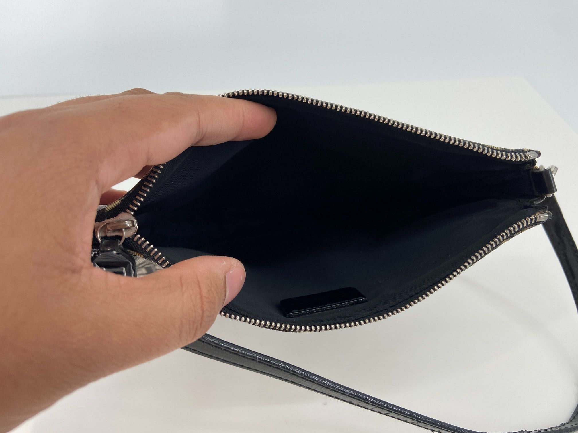 Christian Dior Saddle Pochette / Mini / Hobo Bag Black Trotter Monogram