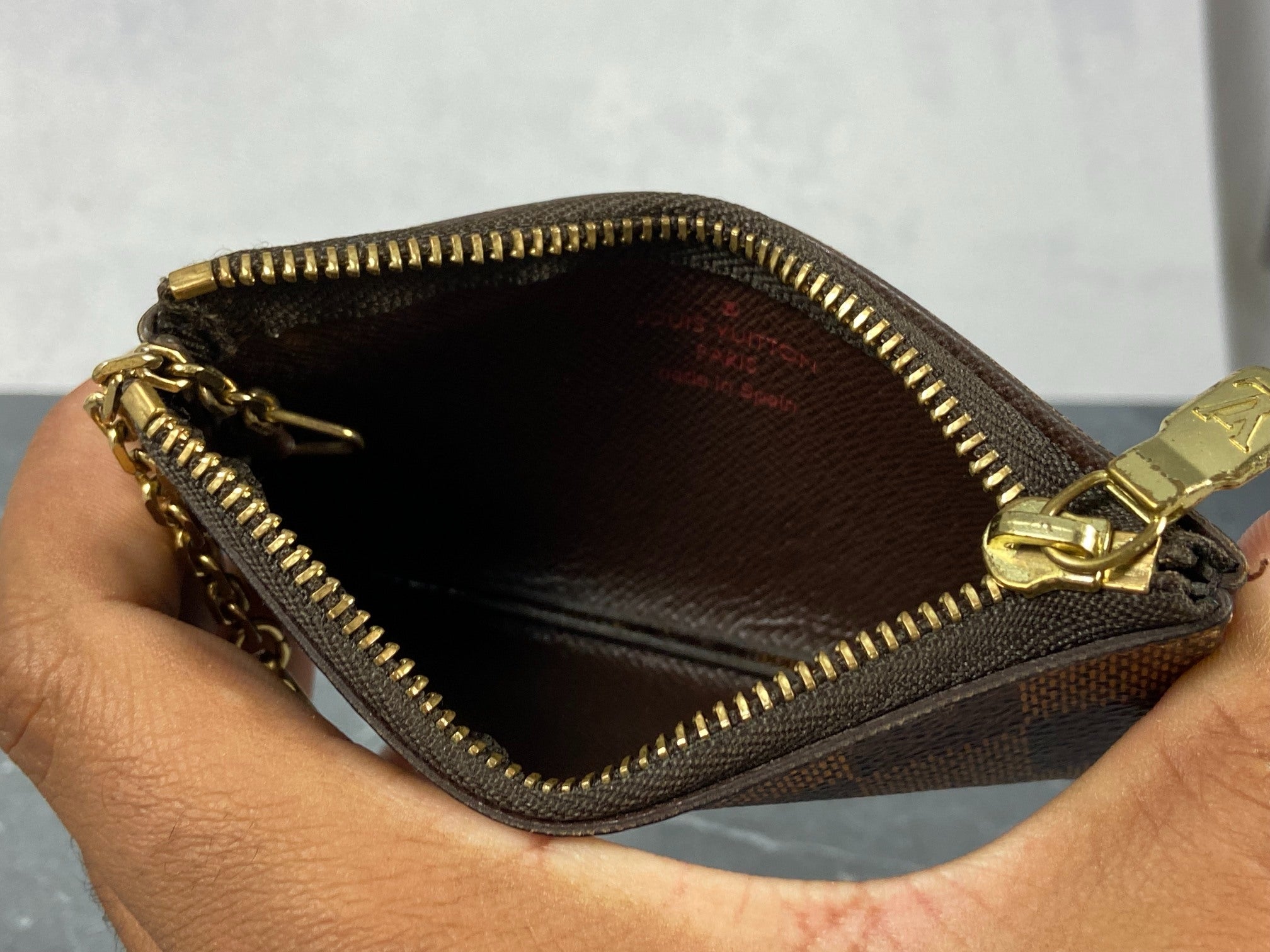 Louis Vuitton Pochette Cles Key Pouch Damier Ebene Canvas