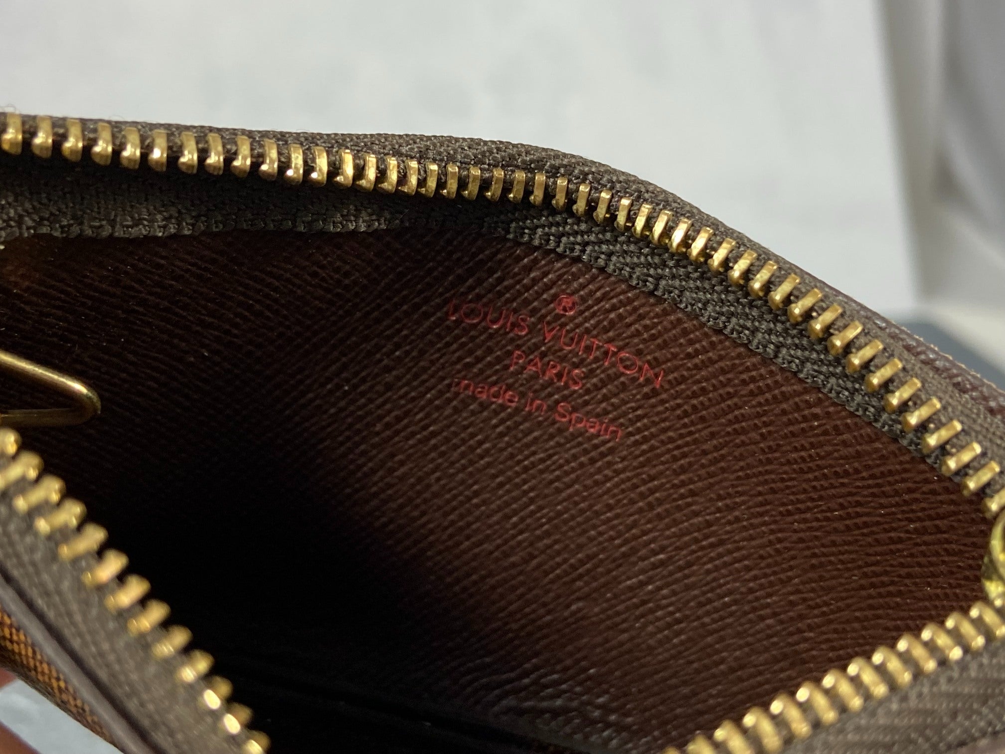 Louis Vuitton Pochette Cles Key Pouch Damier Ebene Canvas