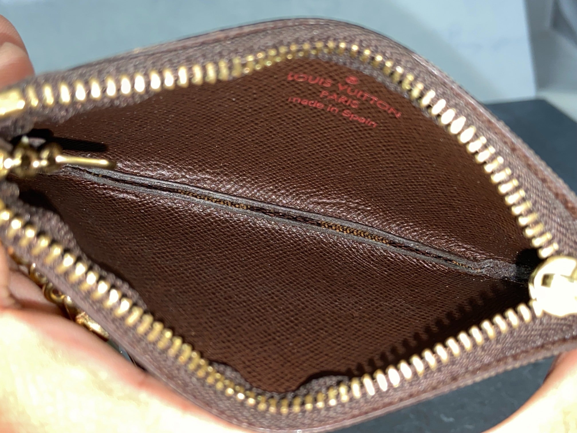 Louis Vuitton Pochette Cles Key Pouch Damier Ebene Canvas