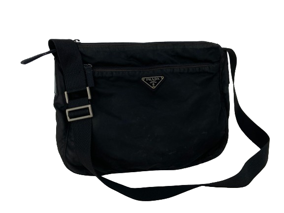 Prada Tessuto Nylon Shoulder / Messenger Bag Black