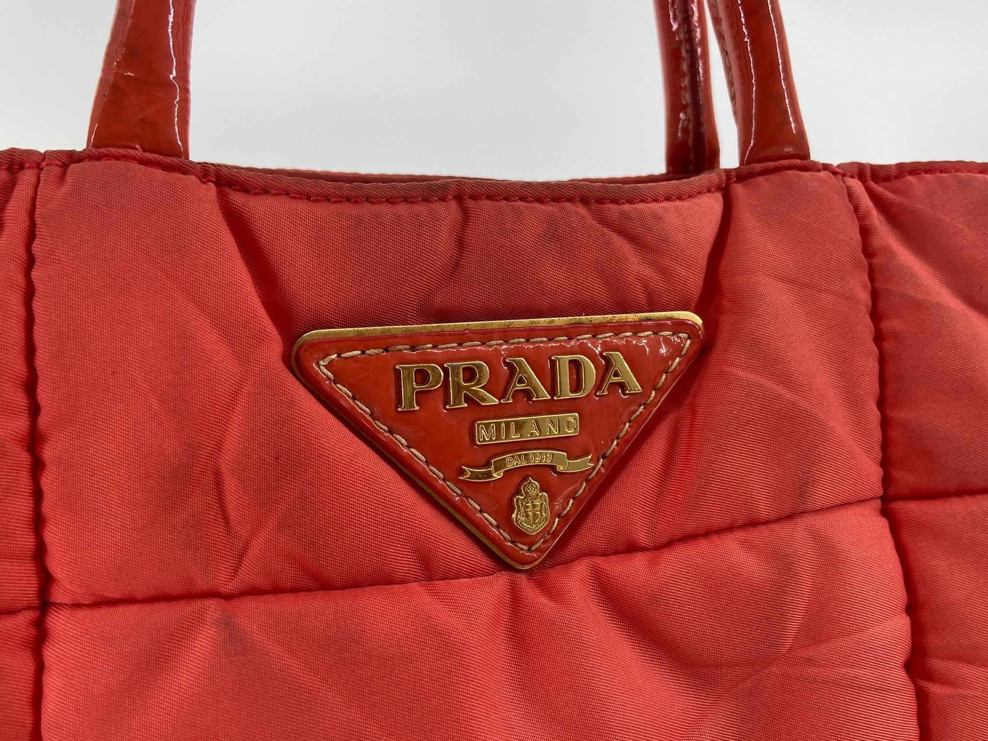 Prada Tessuto Quilted Nylon Hand / Tote Bag Pink