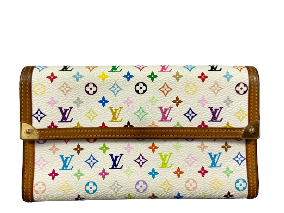 Louis Vuitton x Takashi Murakami Porte Tresor International Wallet White Multicolor