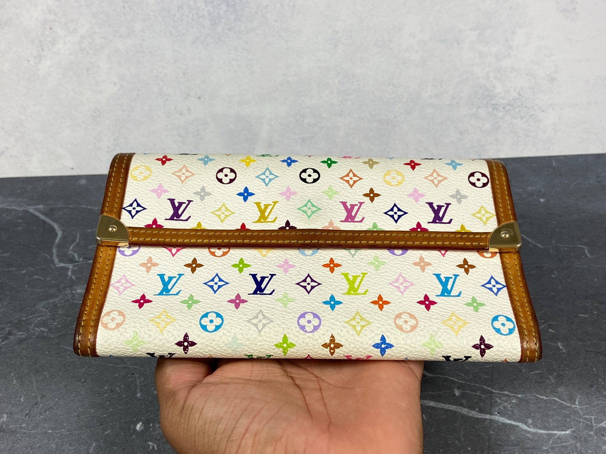Louis Vuitton x Takashi Murakami Porte Tresor International Wallet White Multicolor