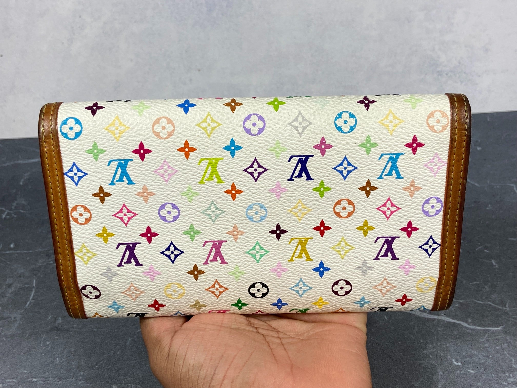 Louis Vuitton x Takashi Murakami Porte Tresor International Wallet White Multicolor
