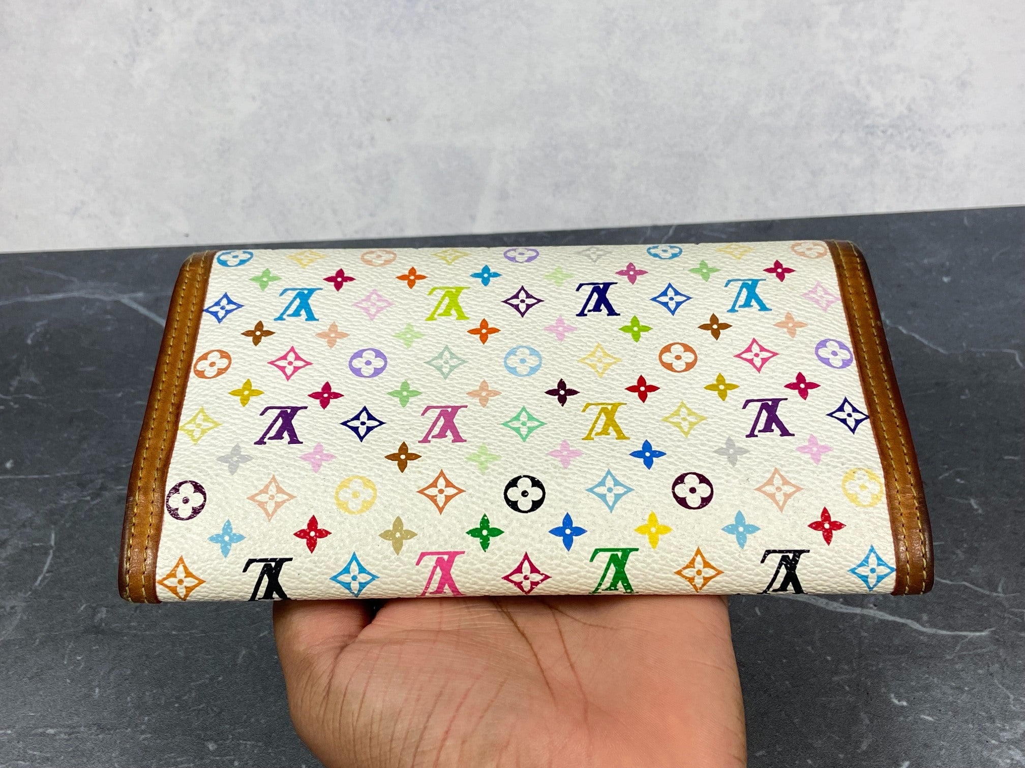 Louis Vuitton x Takashi Murakami Porte Tresor International Wallet White Multicolor