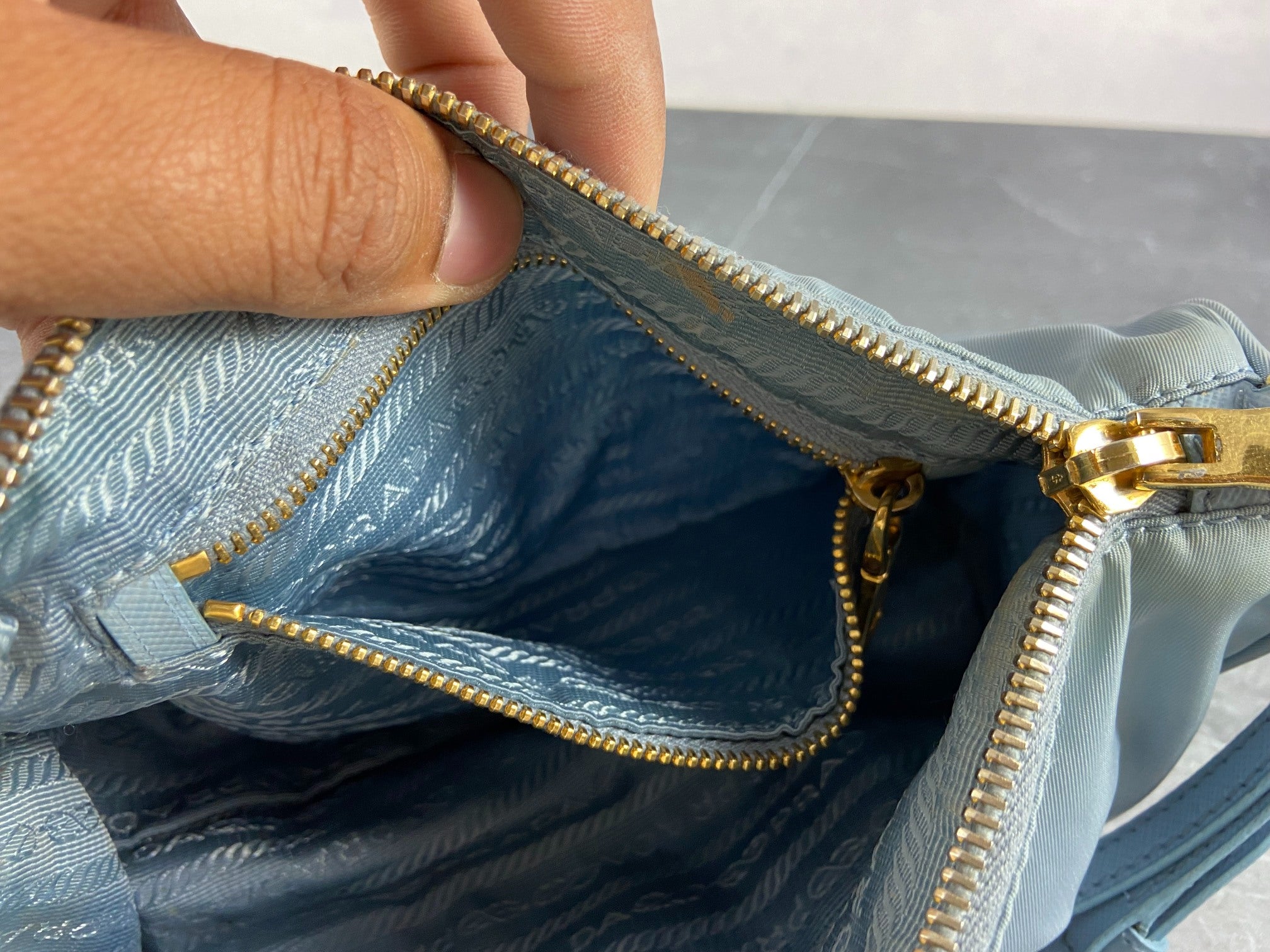 Prada 1N1866 Tessuto Nylon Clutch / Pouch Pervinca