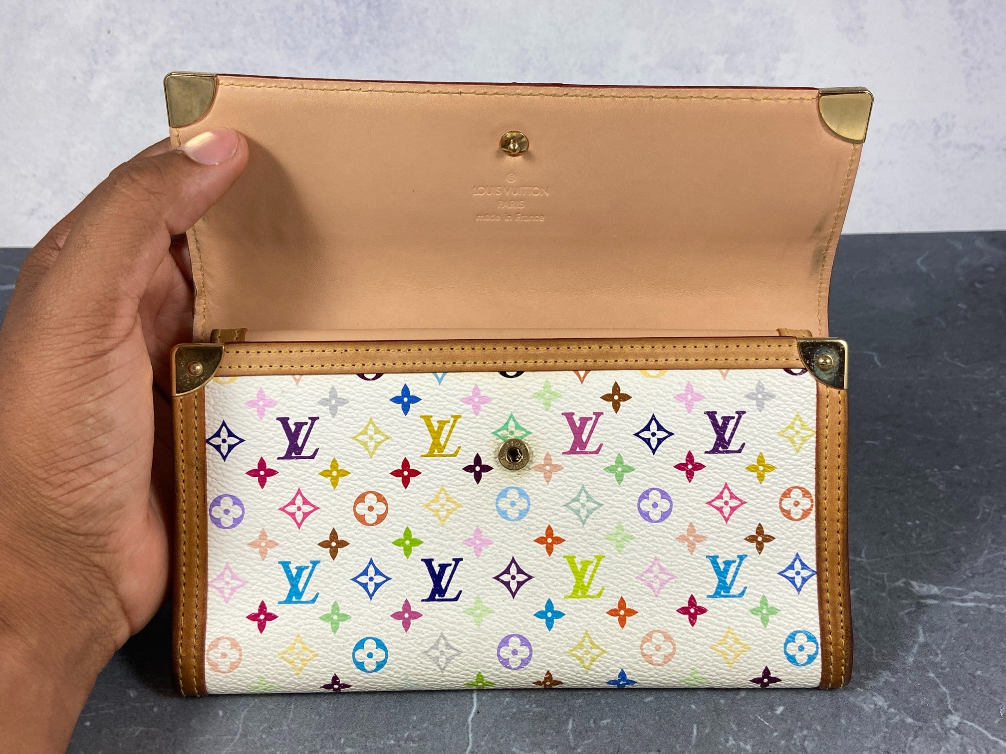 Louis Vuitton x Takashi Murakami Porte Tresor International Wallet White Multicolor