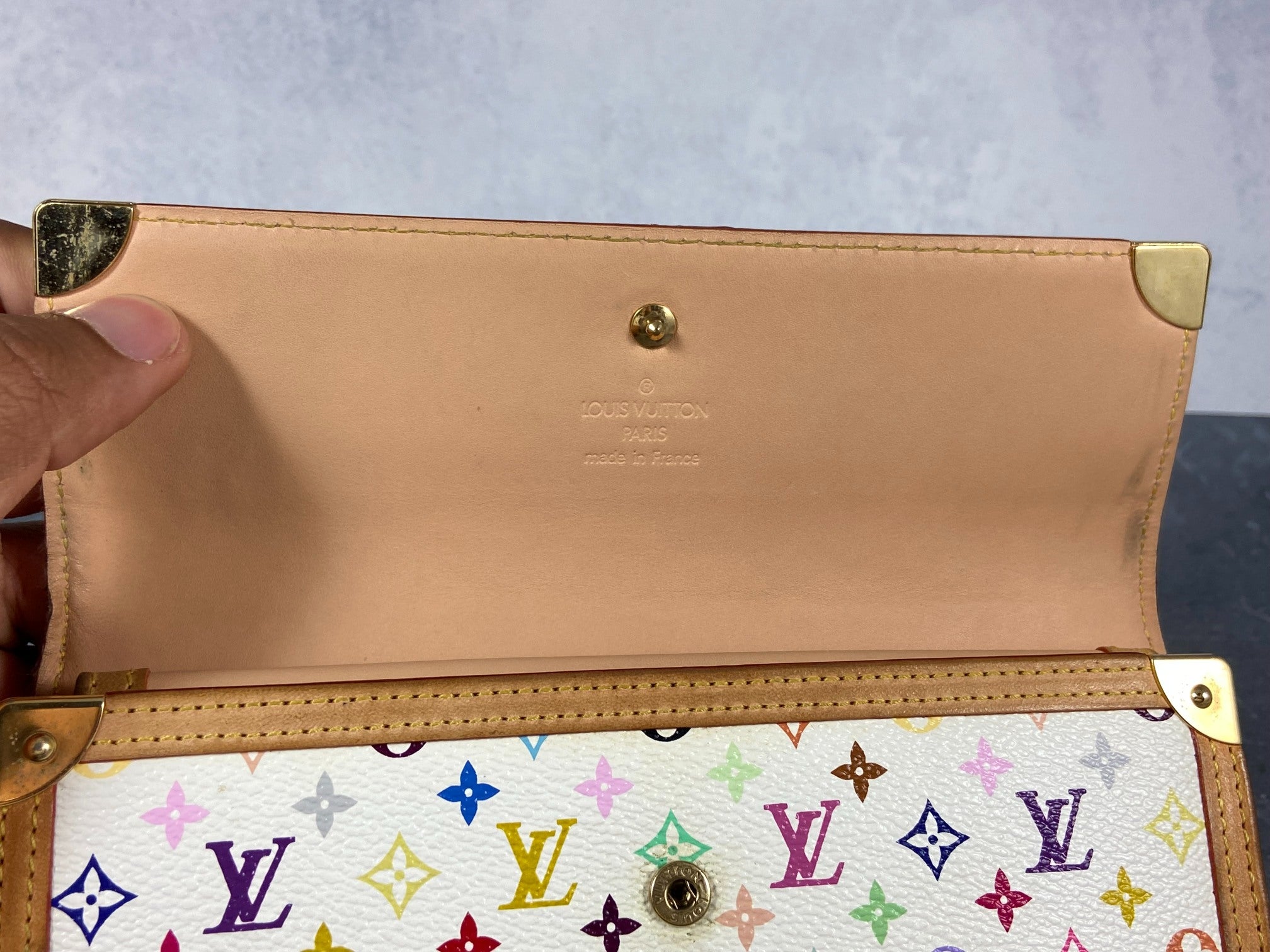 Louis Vuitton x Takashi Murakami Porte Tresor International Wallet White Multicolor