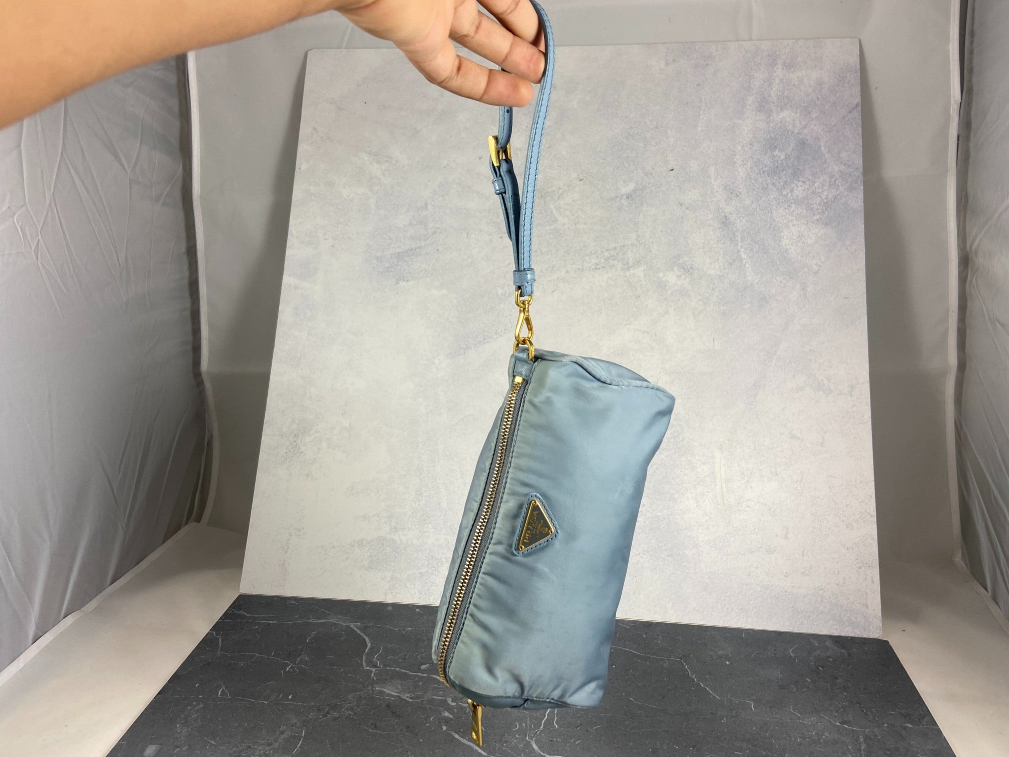 Prada 1N1866 Tessuto Nylon Clutch / Pouch Pervinca