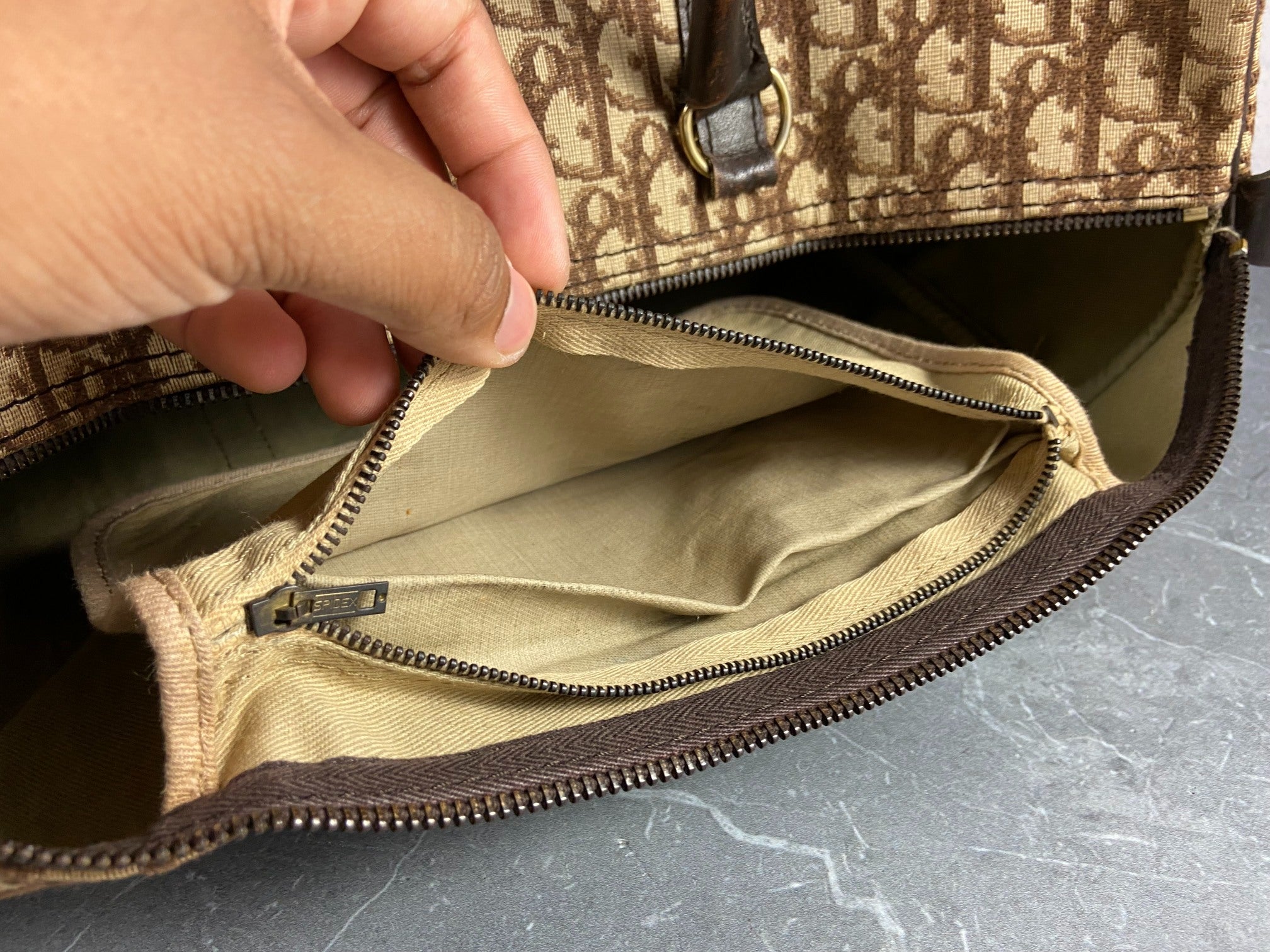 Christian Dior Boston / Duffle Bag Brown Trotter Monogram