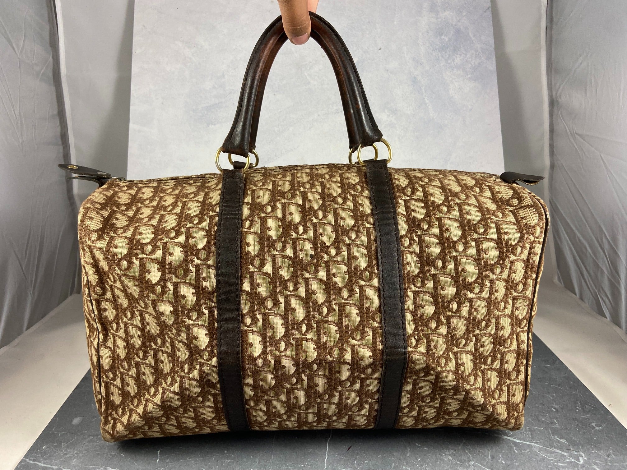 Christian Dior Boston / Duffle Bag Brown Trotter Monogram