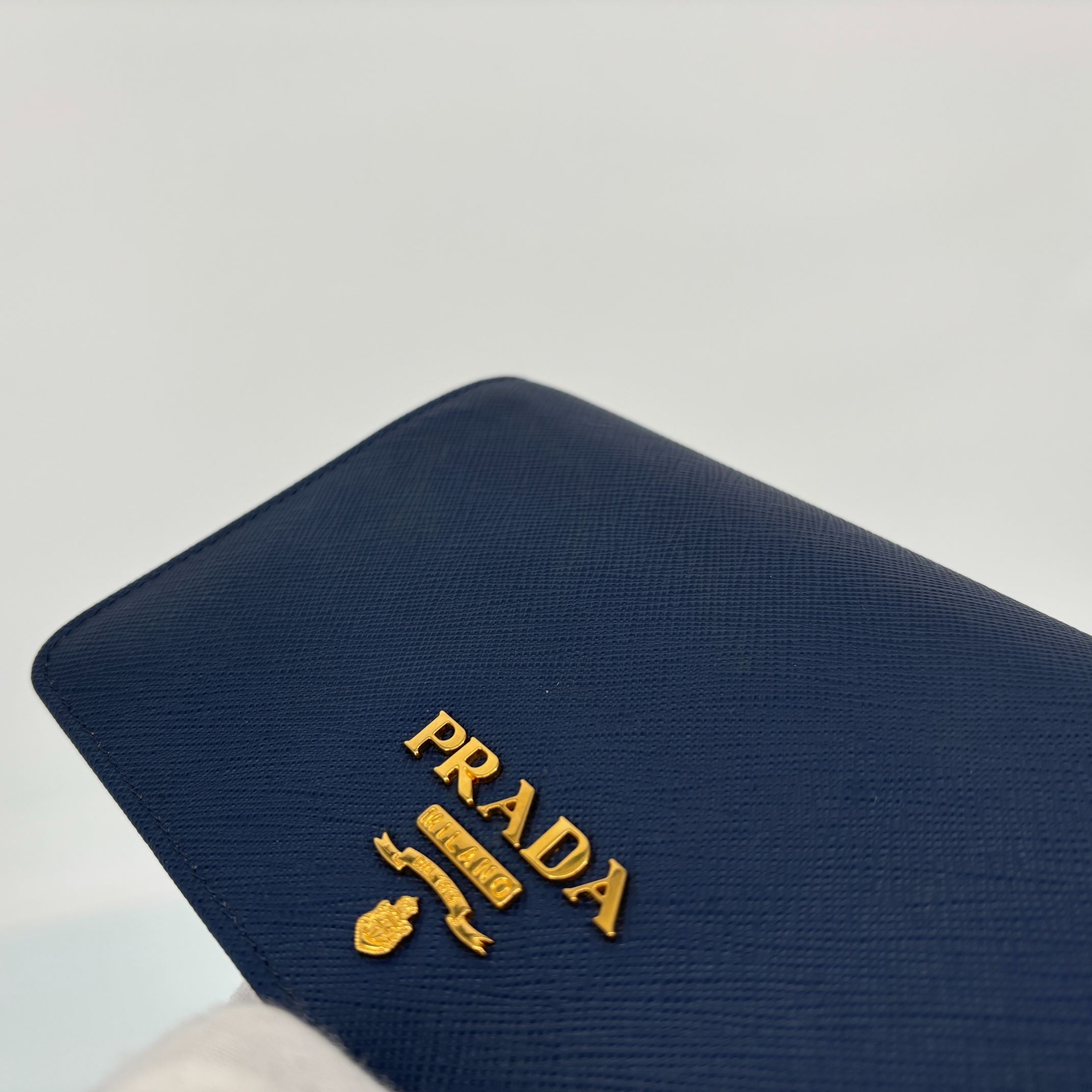 Prada 1BP006 Crossbody WOC Bag Bluette Saffiano Lux Leather