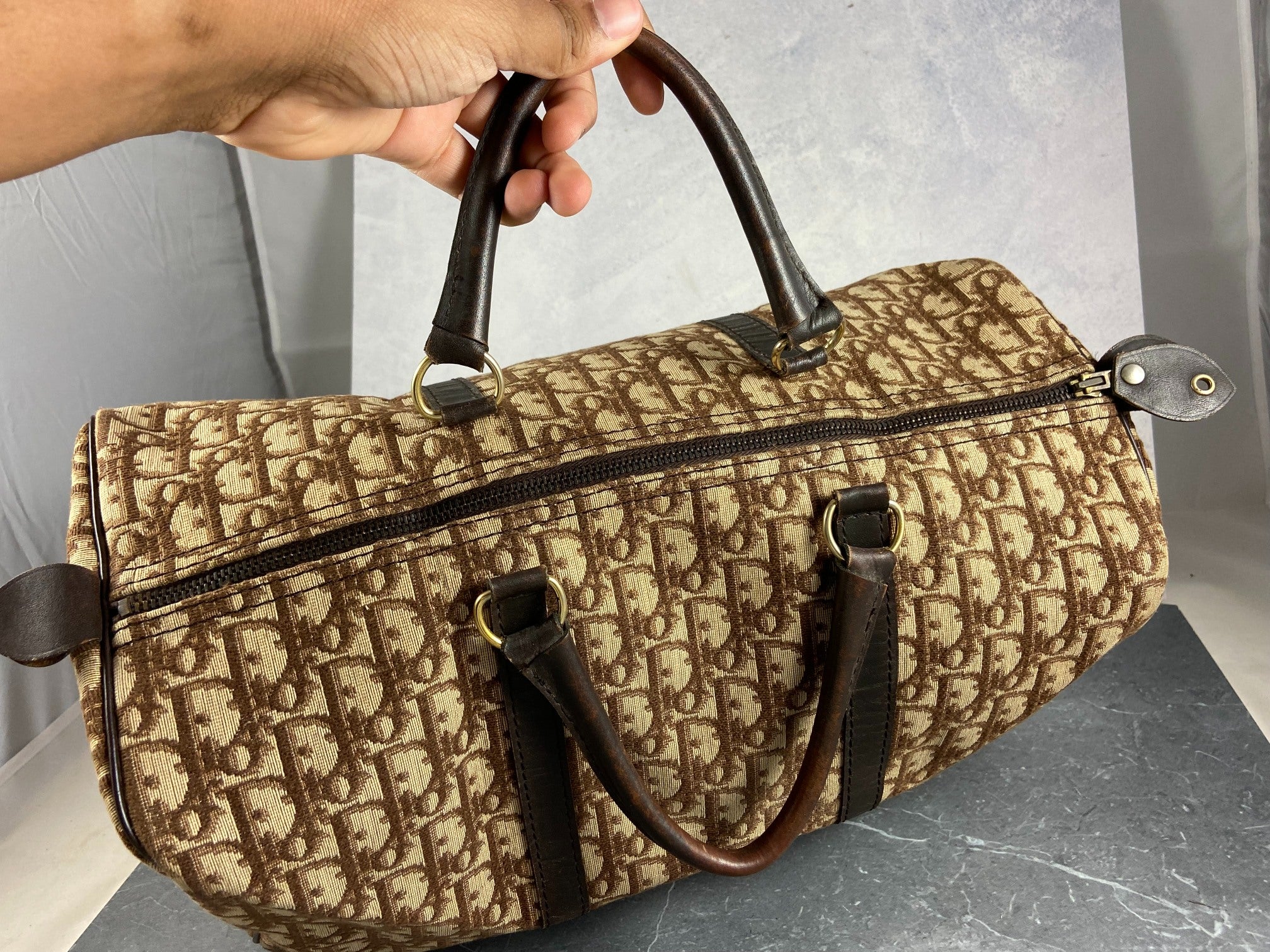 Christian Dior Boston / Duffle Bag Brown Trotter Monogram