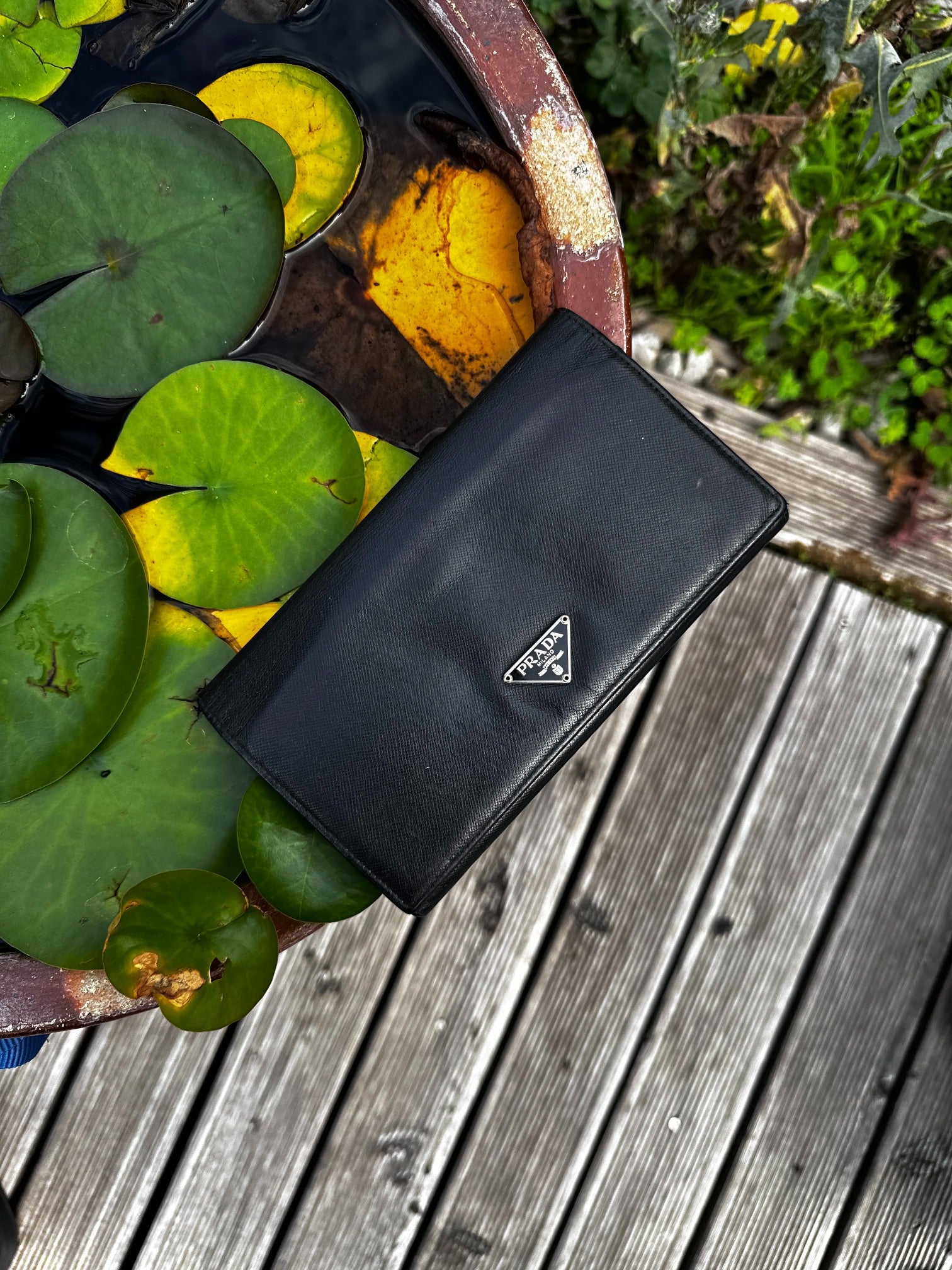 Prada Saffiano Leather Wallet Black