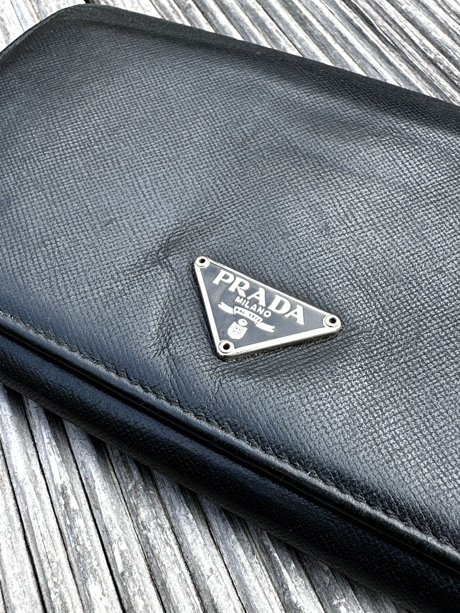 Prada Saffiano Leather Wallet Black