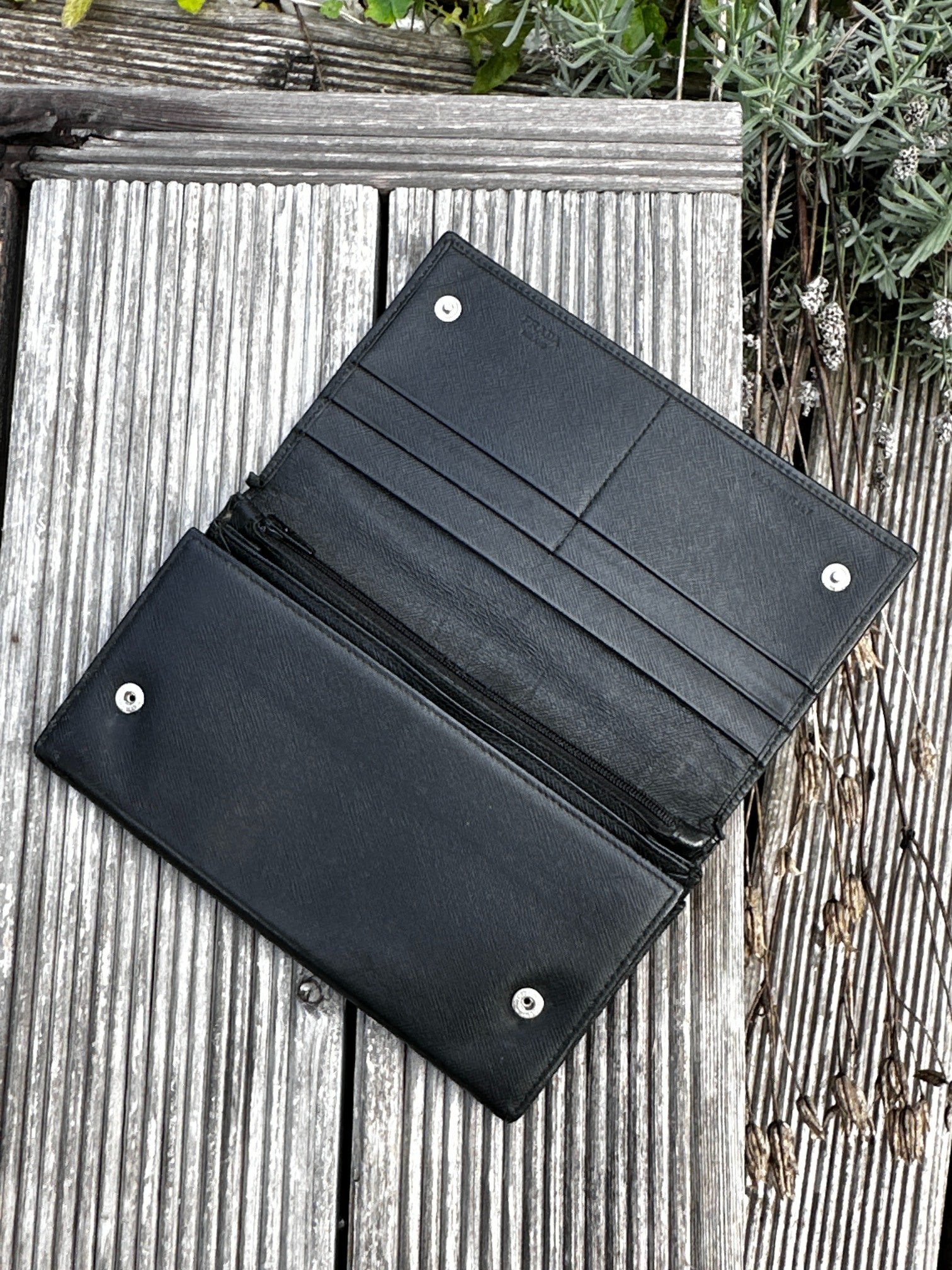 Prada Saffiano Leather Wallet Black