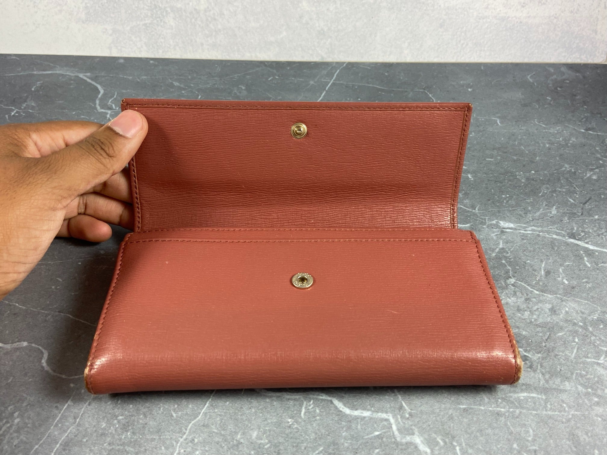 Gucci Long Wallet Light Red Leather