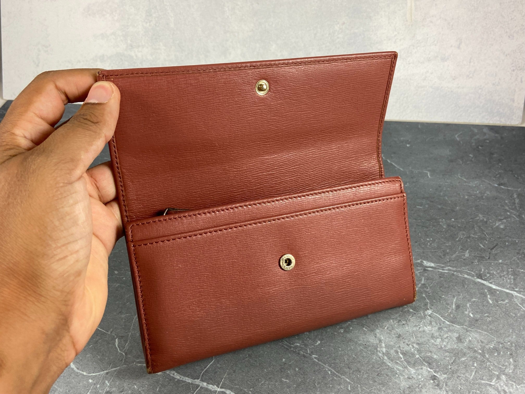 Gucci Long Wallet Light Red Leather