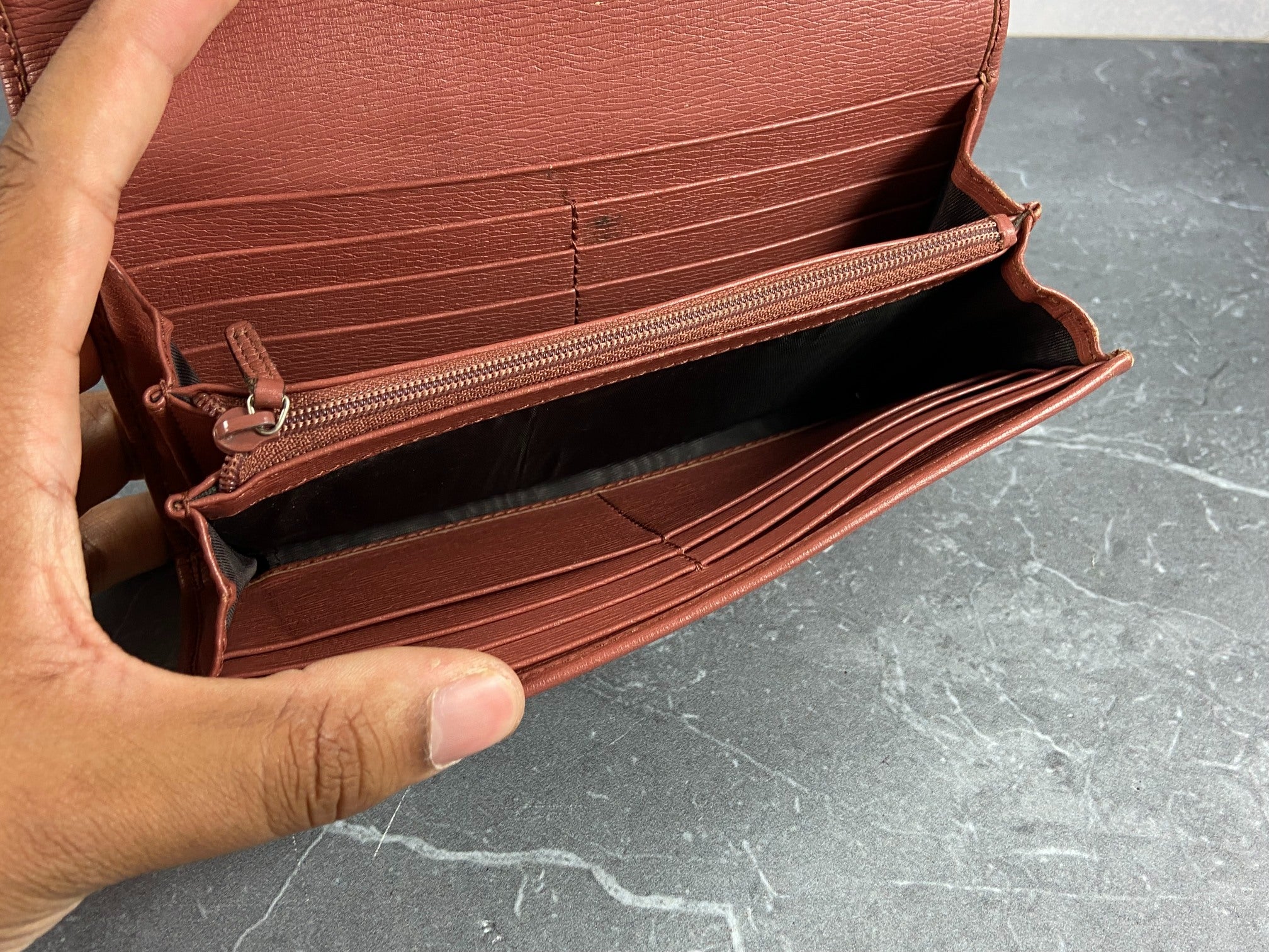 Gucci Long Wallet Light Red Leather